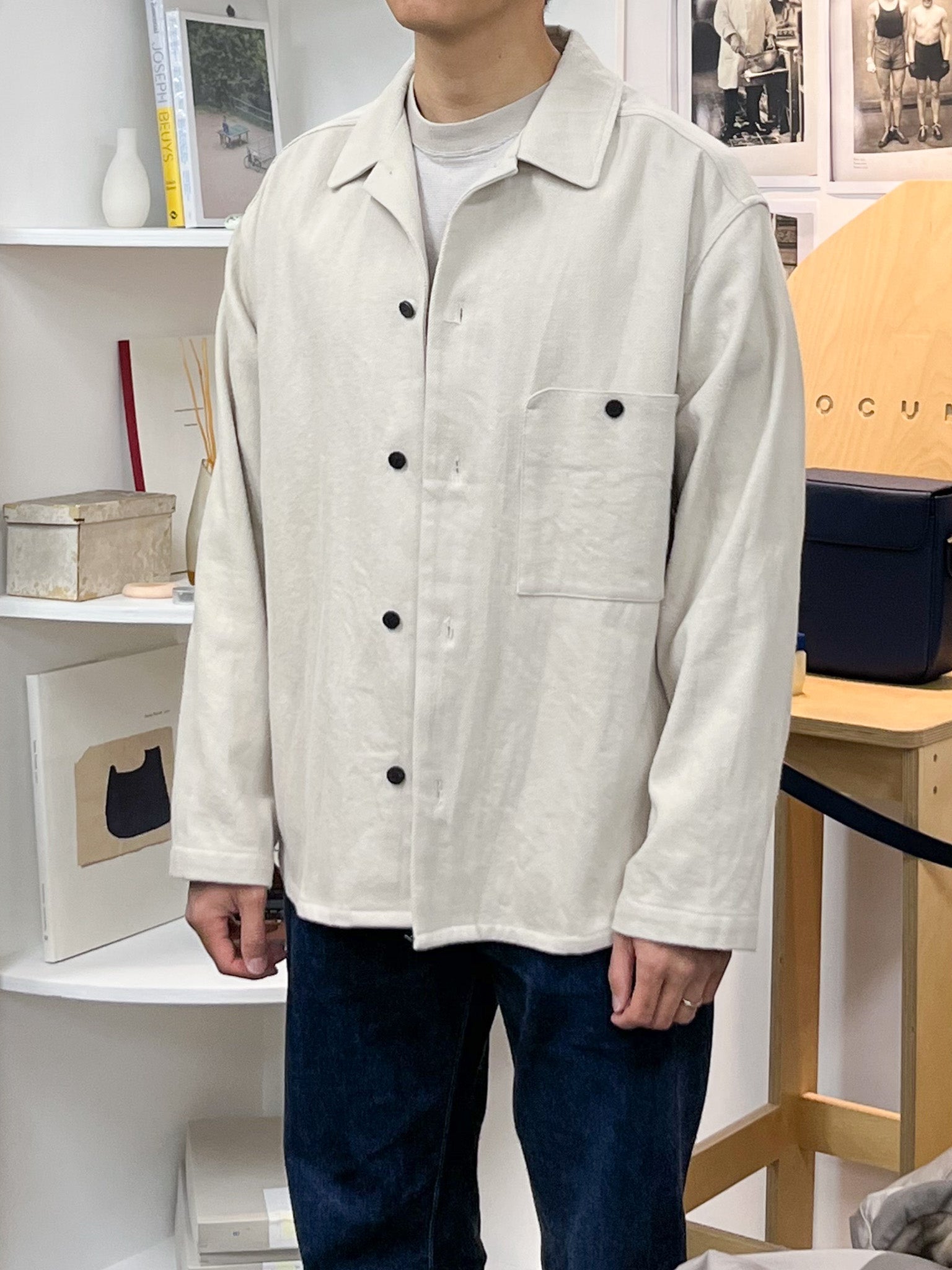 Namu Shop - Document Brushed Cotton French Shirt - Ecru