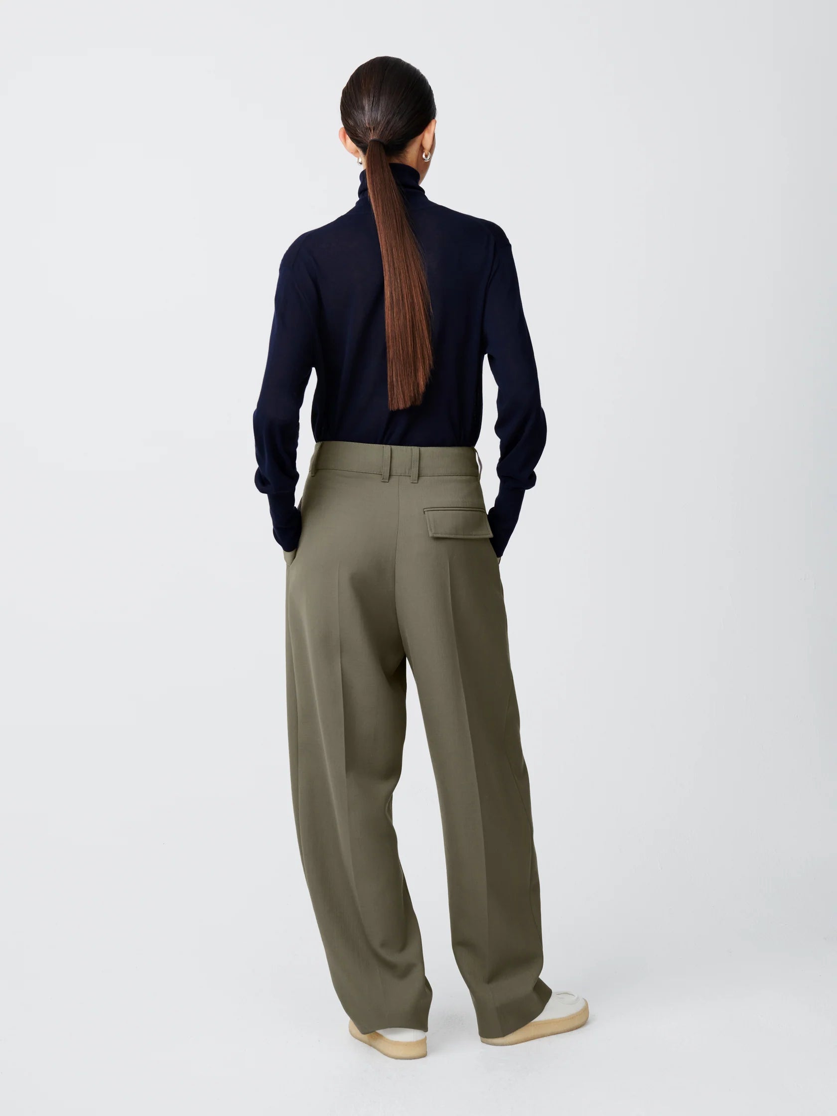 Namu Shop - Studio Nicholson Nilo Fine Crepe Cotton Turtleneck Tee - Darkest Navy