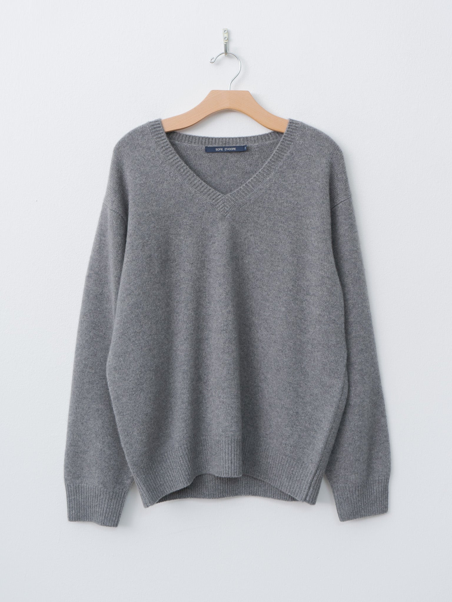 Namu Shop - Sofie D'Hoore Mann 3-Ply Cashmere Sweater - Mid Grey Melange