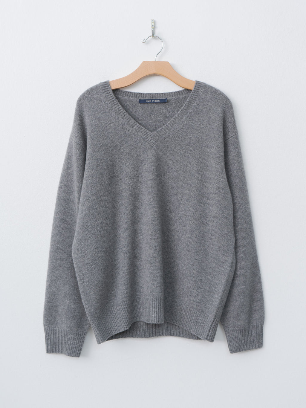 Namu Shop - Sofie D'Hoore Mann 3-Ply Cashmere Sweater - Mid Grey Melange