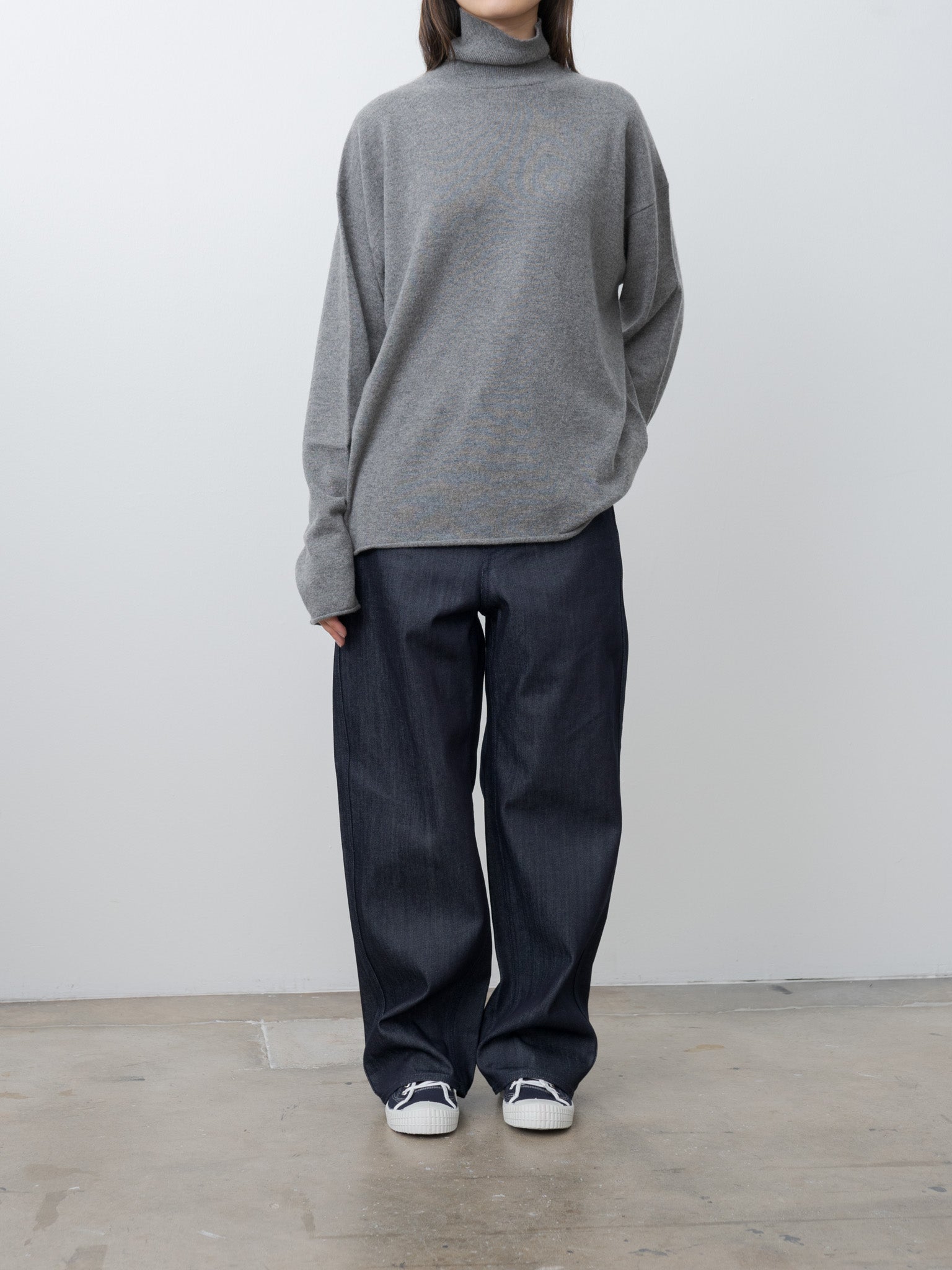 Namu Shop - Sofie D'Hoore Marchi 1-Ply Cashmere Sweater - Mid Grey Melange