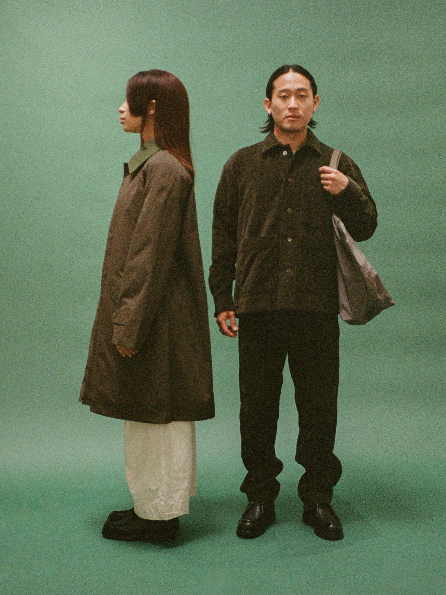 Namu Shop - ts(s) SOLOTEX Polyester Stretch Raglan Sleeve Coat - Olive