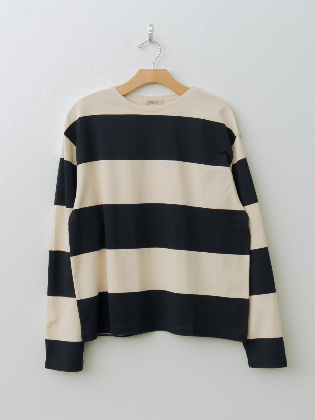 Namu Shop - Ichi Antiquites Striped Crew Neck - Beige x Black