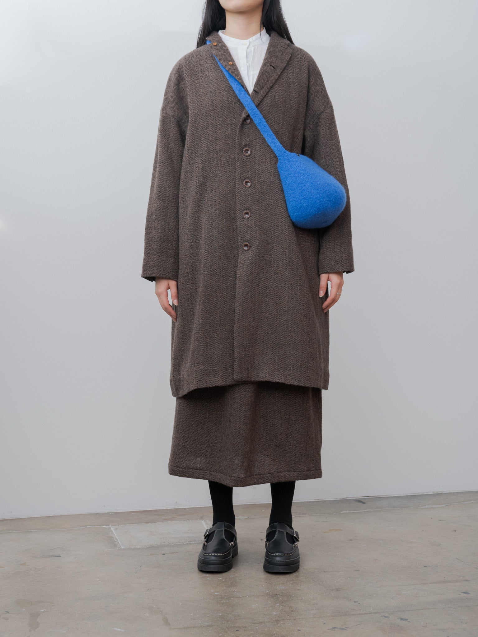 Namu Shop - Ichi Antiquites Herringbone Skirt - Brown