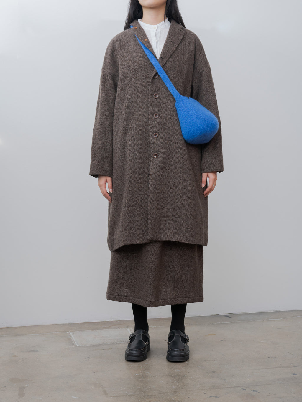 Namu Shop - Ichi Antiquites Herringbone Coat - Brown