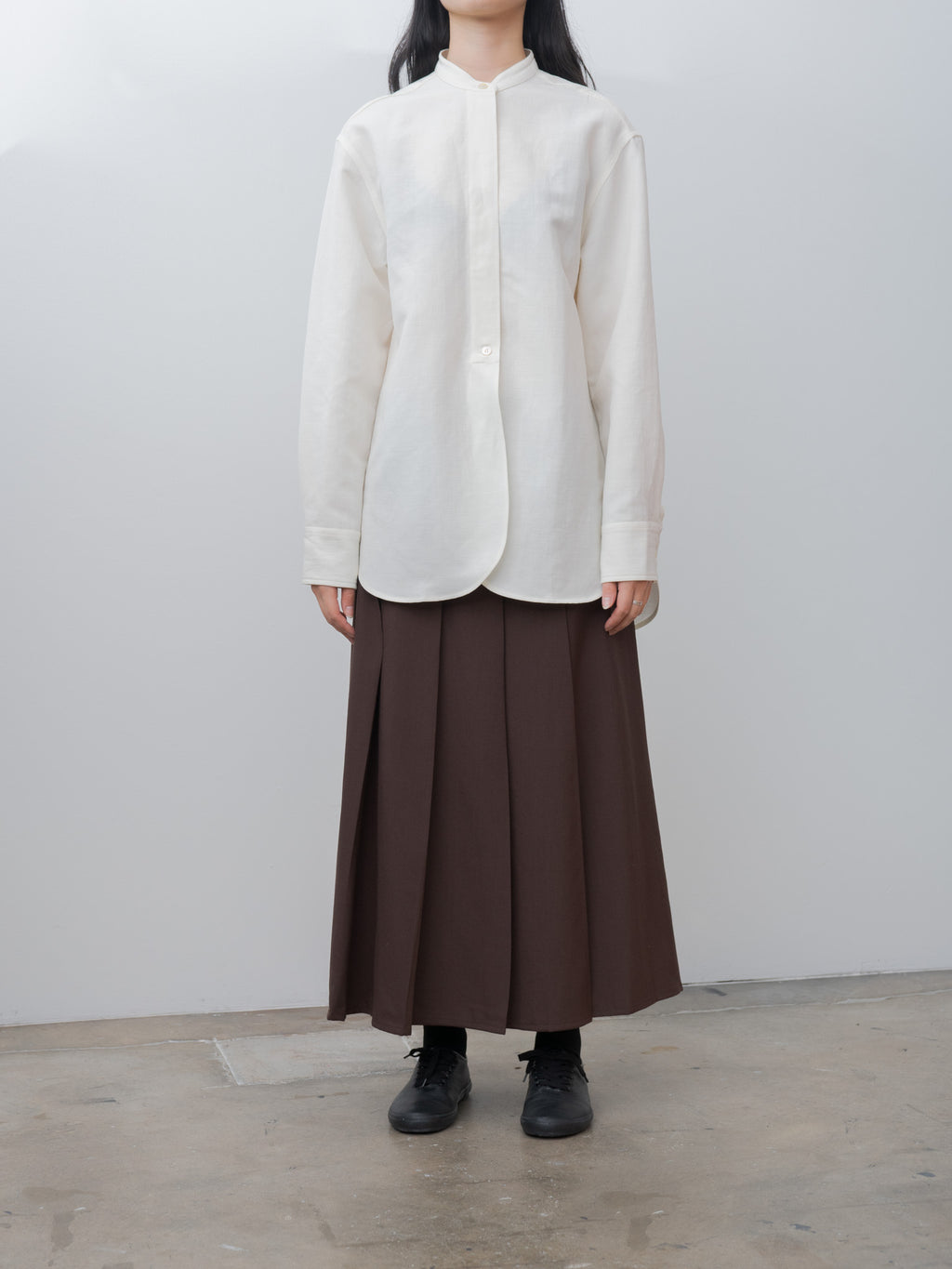 Namu Shop - Studio Nicholson BEAM Curved Shirt - Parchment