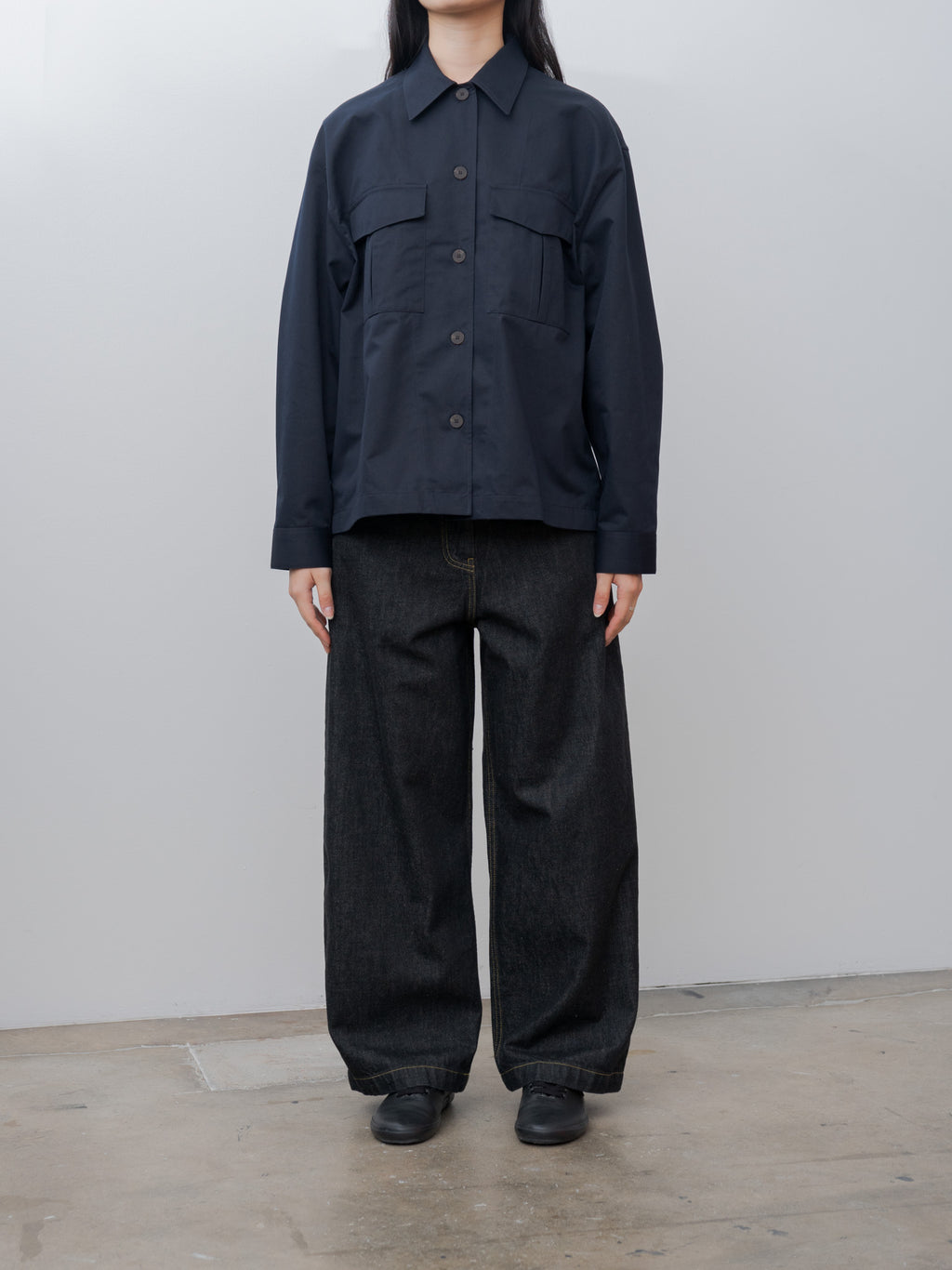Namu Shop - Studio Nicholson KUKES Shirt Jacket - Darkest Navy