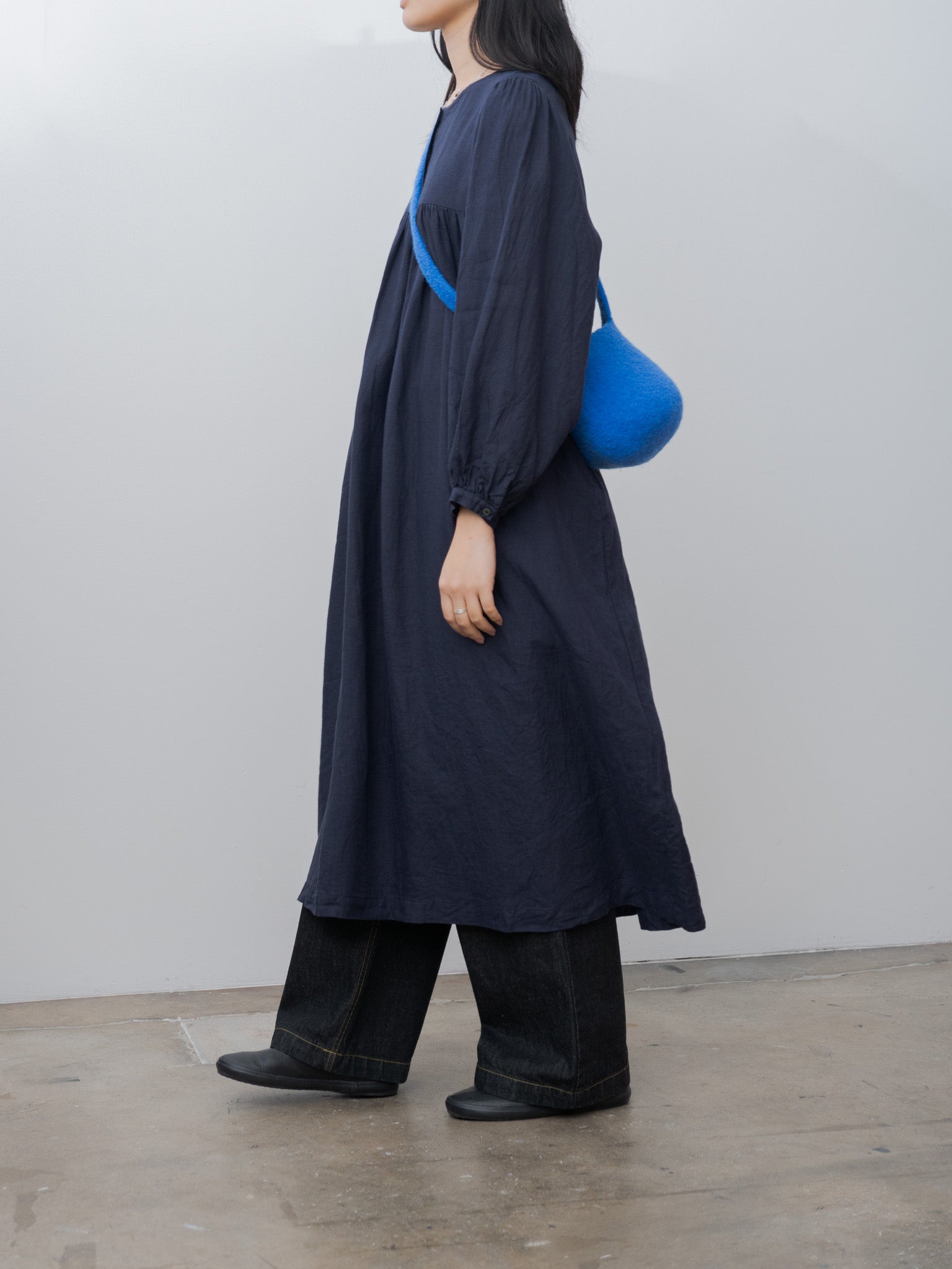 Namu Shop - Ichi Antiquites Linen Dress - Navy