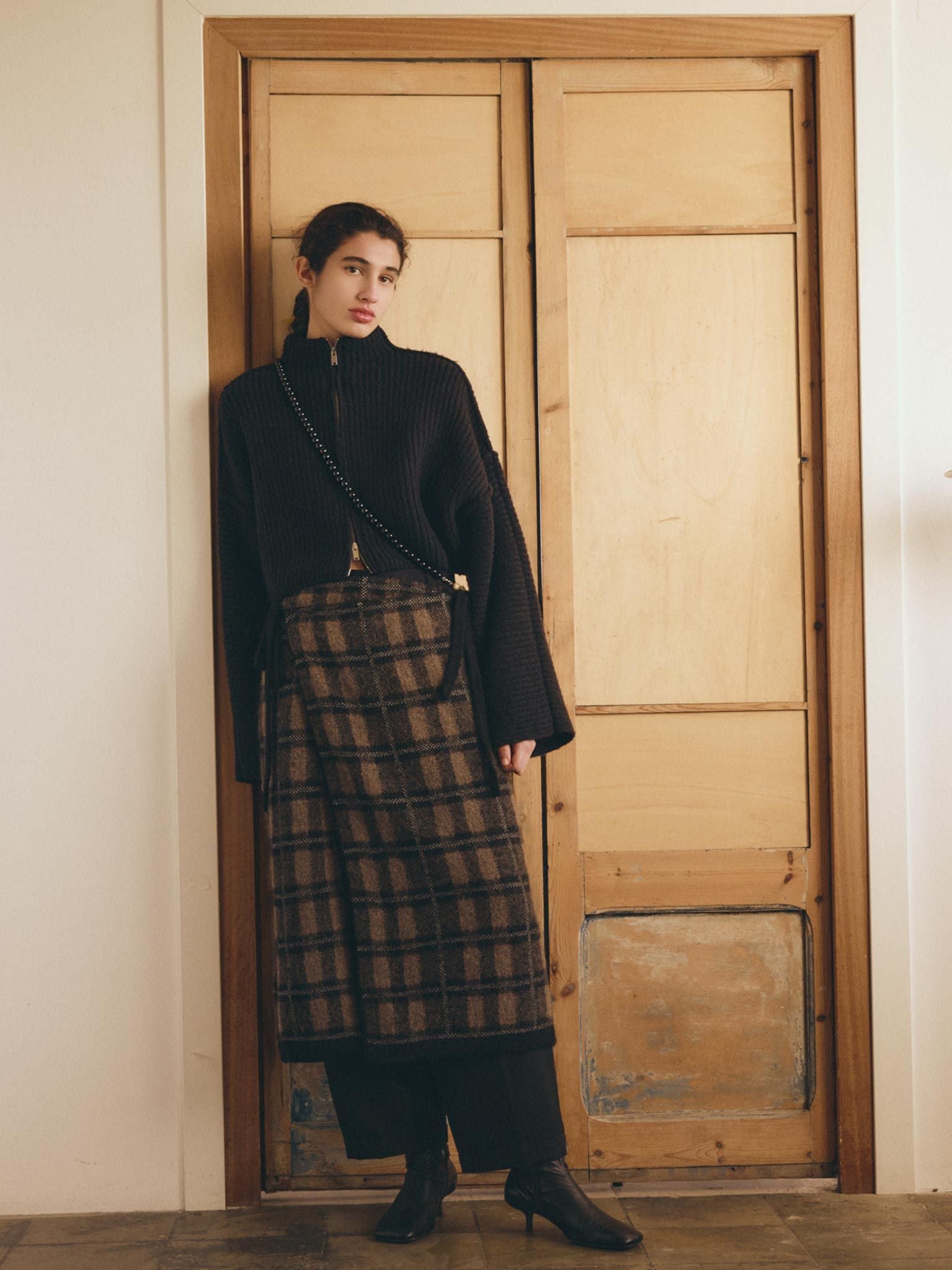 Namu Shop - Rus COPERTA Skirt - Black / Taupe