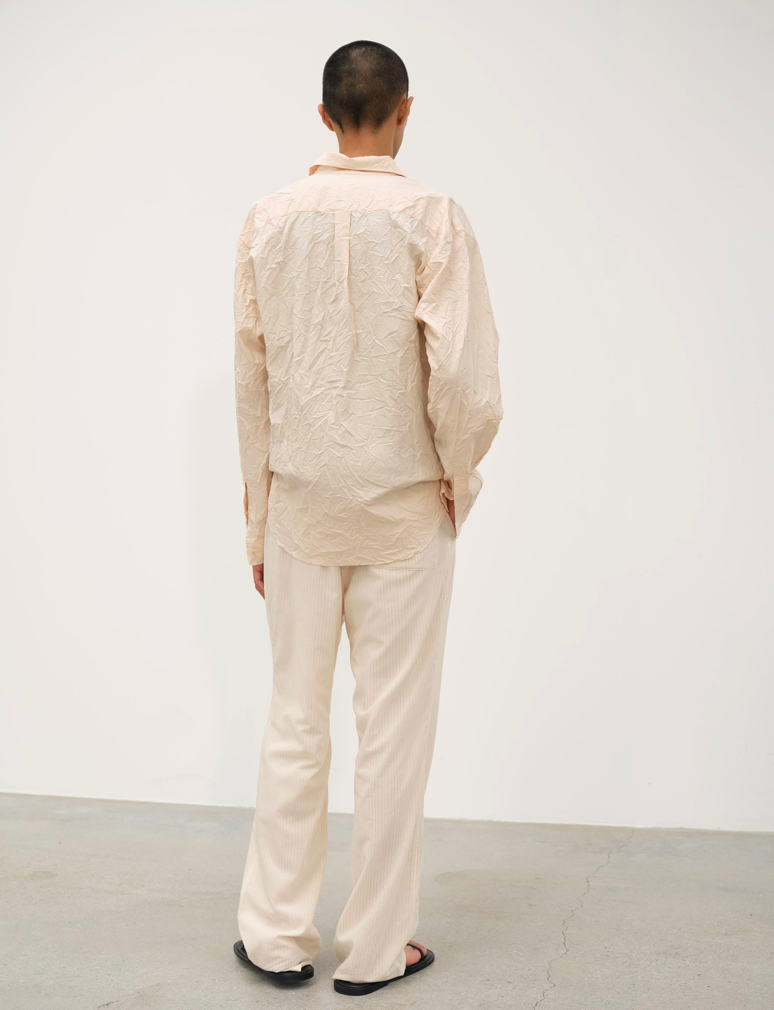 Namu Shop - Auralee Wrinkled Washed Finx Twill Shirt - Pink Beige