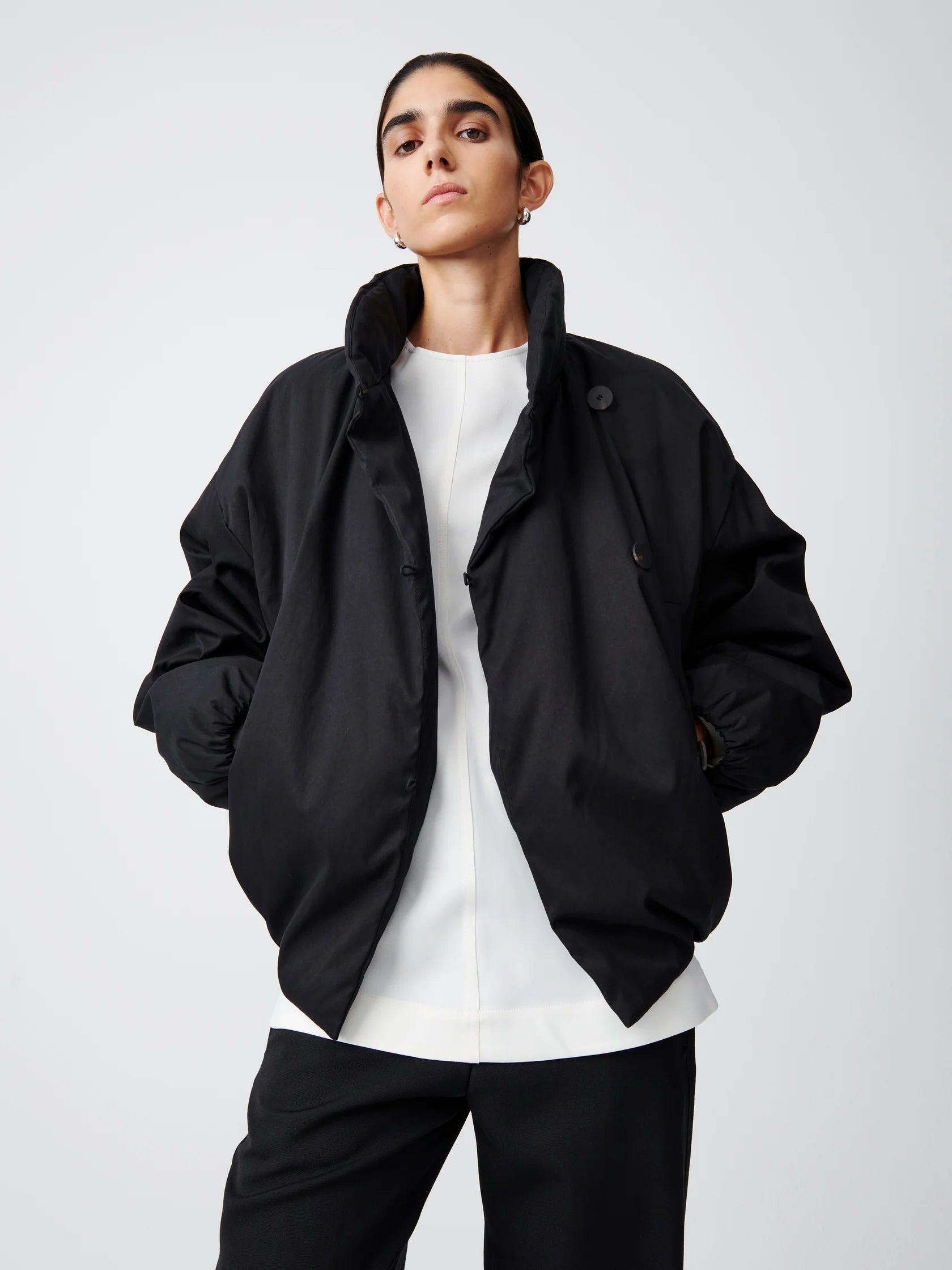 Namu Shop - Studio Nicholson Vaner Showerproof Padded Jacket - Black