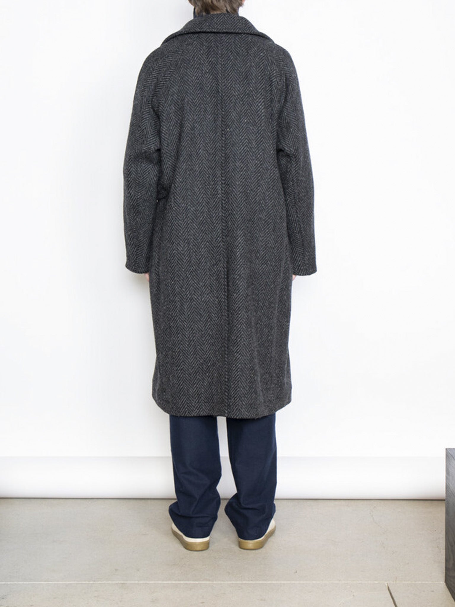 Namu Shop - Document Donegal Tweed Oversized Balmacaan Coat - Gray