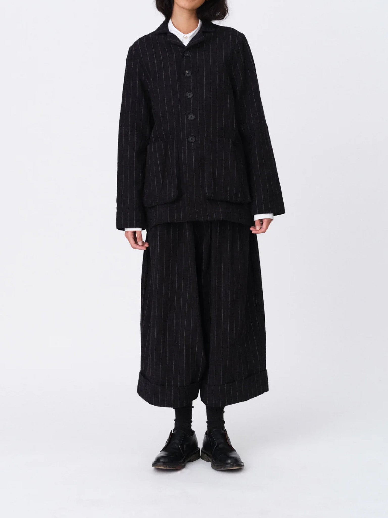 Namu Shop - Toogood The Photographer Jacket - Crumpled Pinstripe Flint