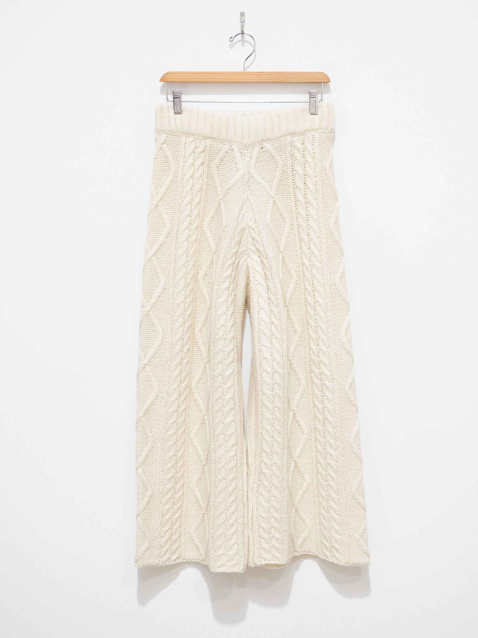 Namu Shop - ICHI Wool Cable Knit Pants - White