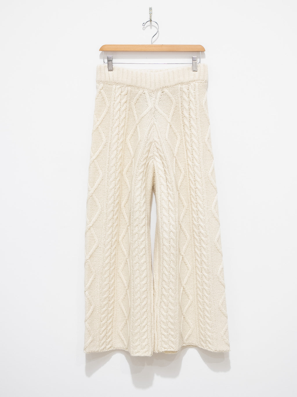 Namu Shop - ICHI Wool Cable Knit Pants - White