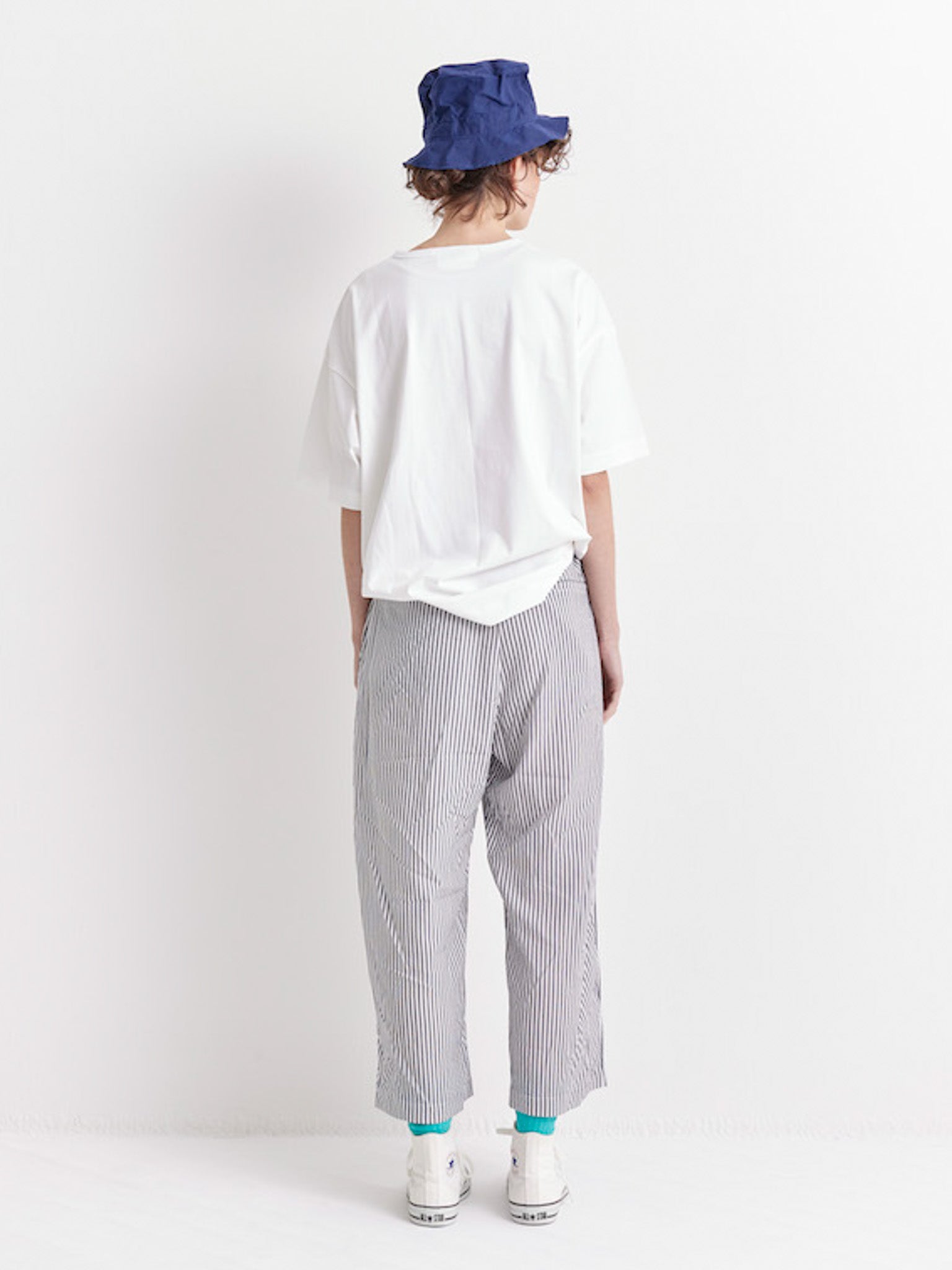 Namu Shop - Veritecoeur Tuck Pants - Navy Stripe