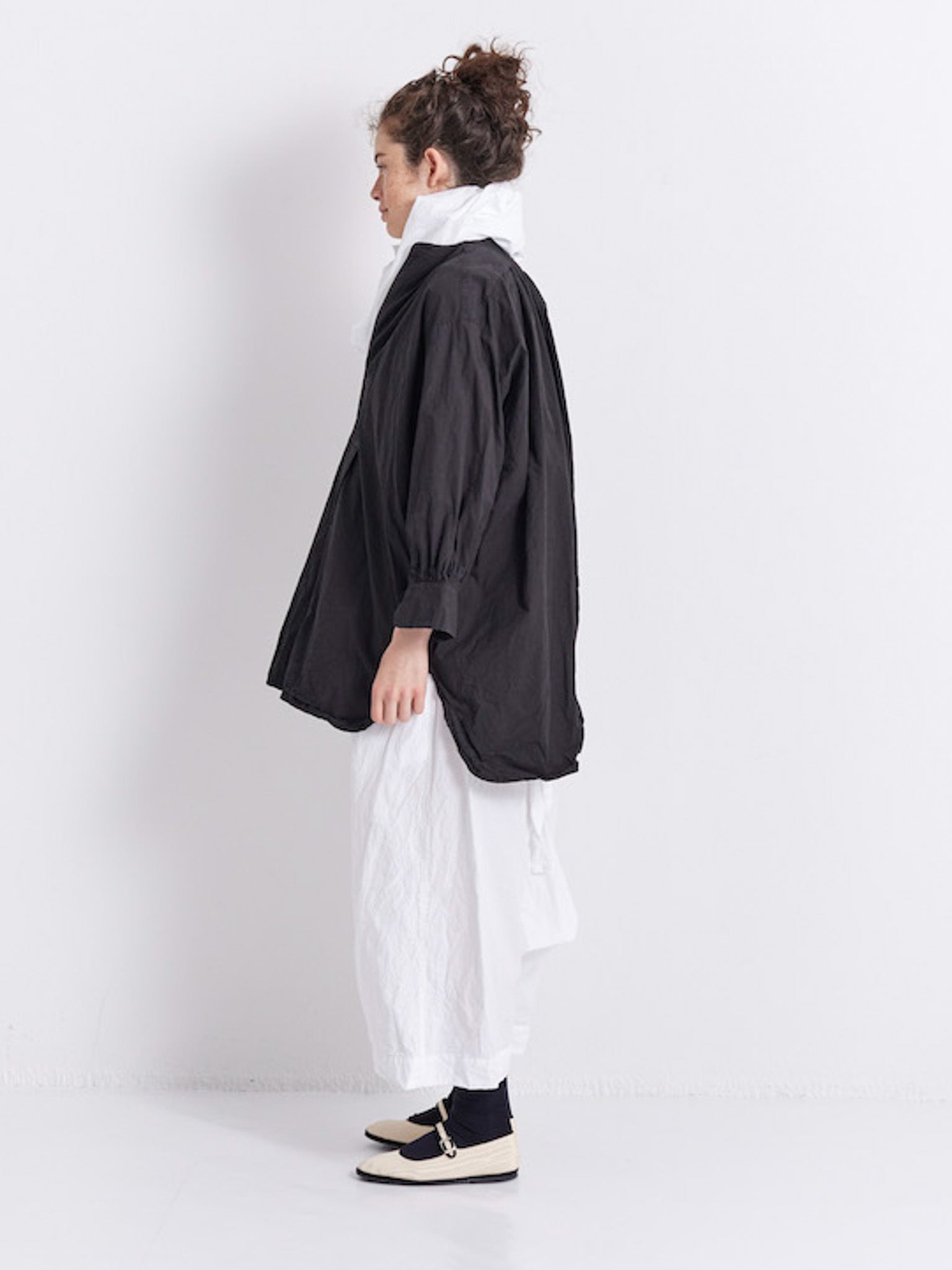 Namu Shop - Veritecoeur Shrink Yoke Shirt - Black