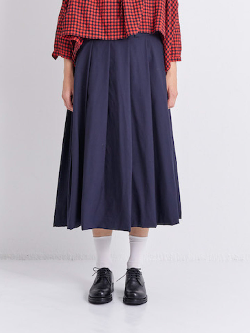 Namu Shop - Veritecoeur Pleated Skirt - Navy
