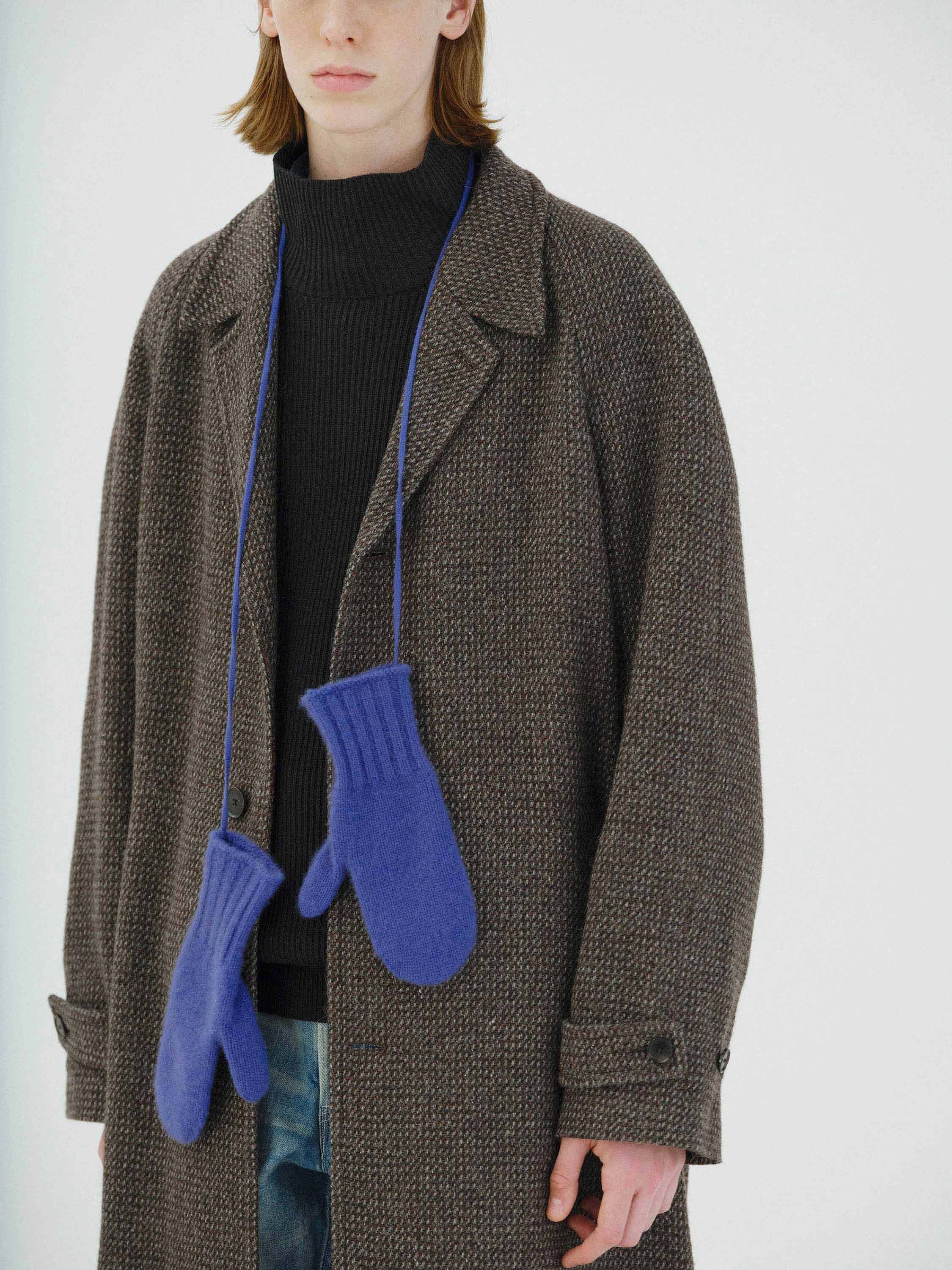 Baby Cashmere Knit Mittens - Top Black