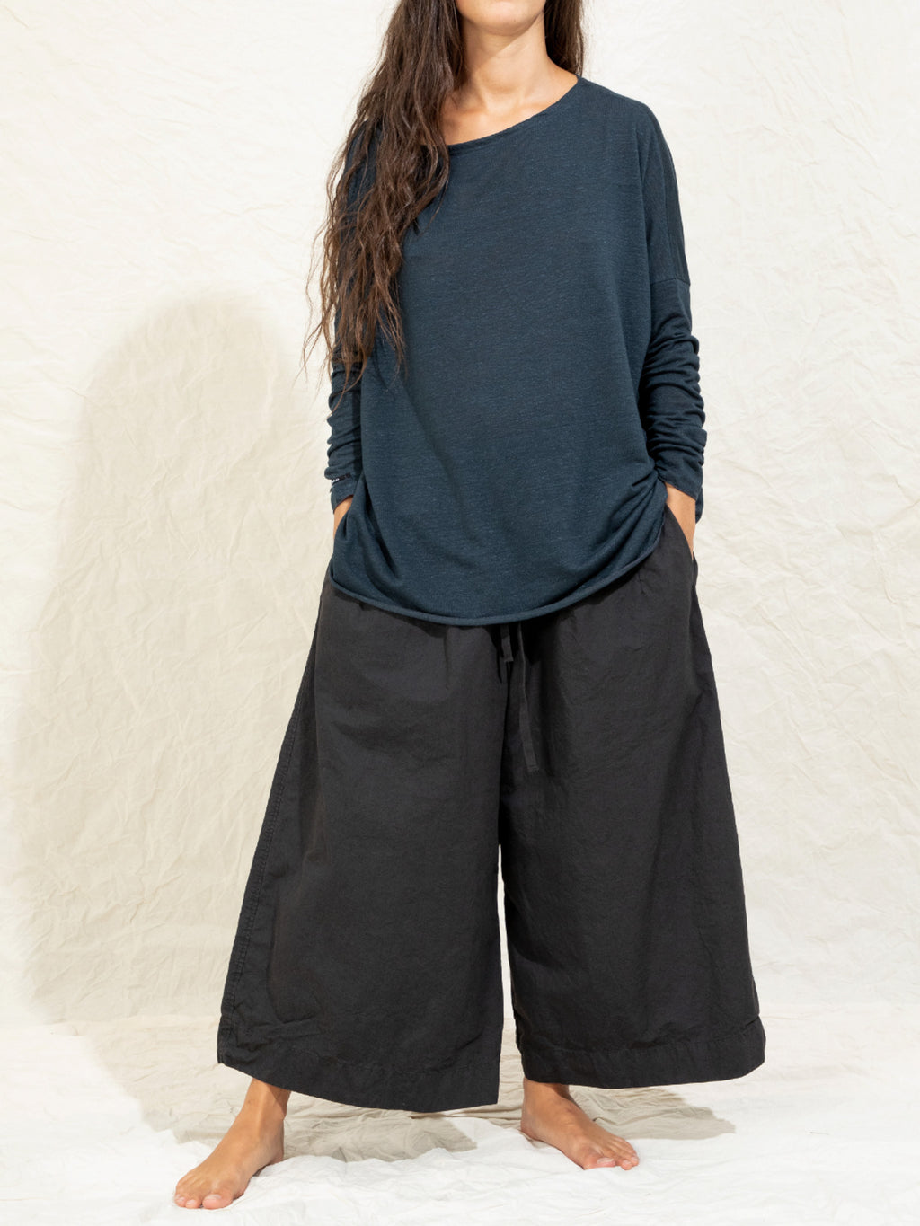 Namu Shop - Album di Famiglia Linen Jumper - Navy