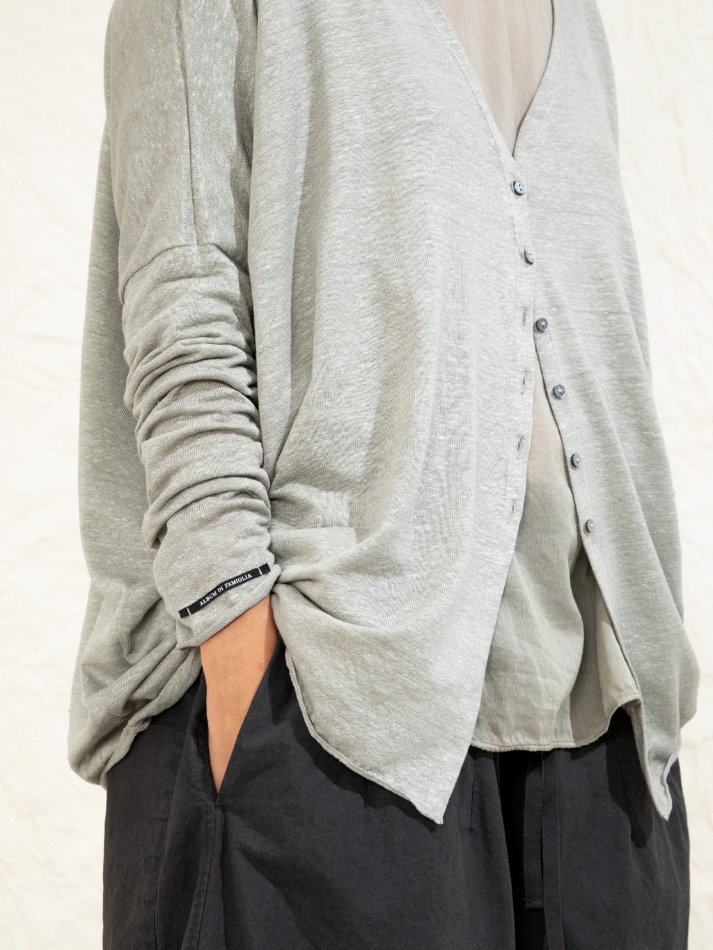 Namu Shop - Album di Famiglia Linen Cardigan - Navy