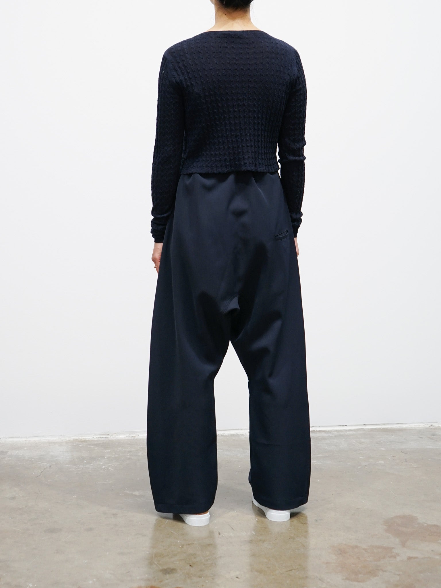 Namu Shop - Auralee Washable Cashmere Silk Cable Knit Pullover - Dark Navy