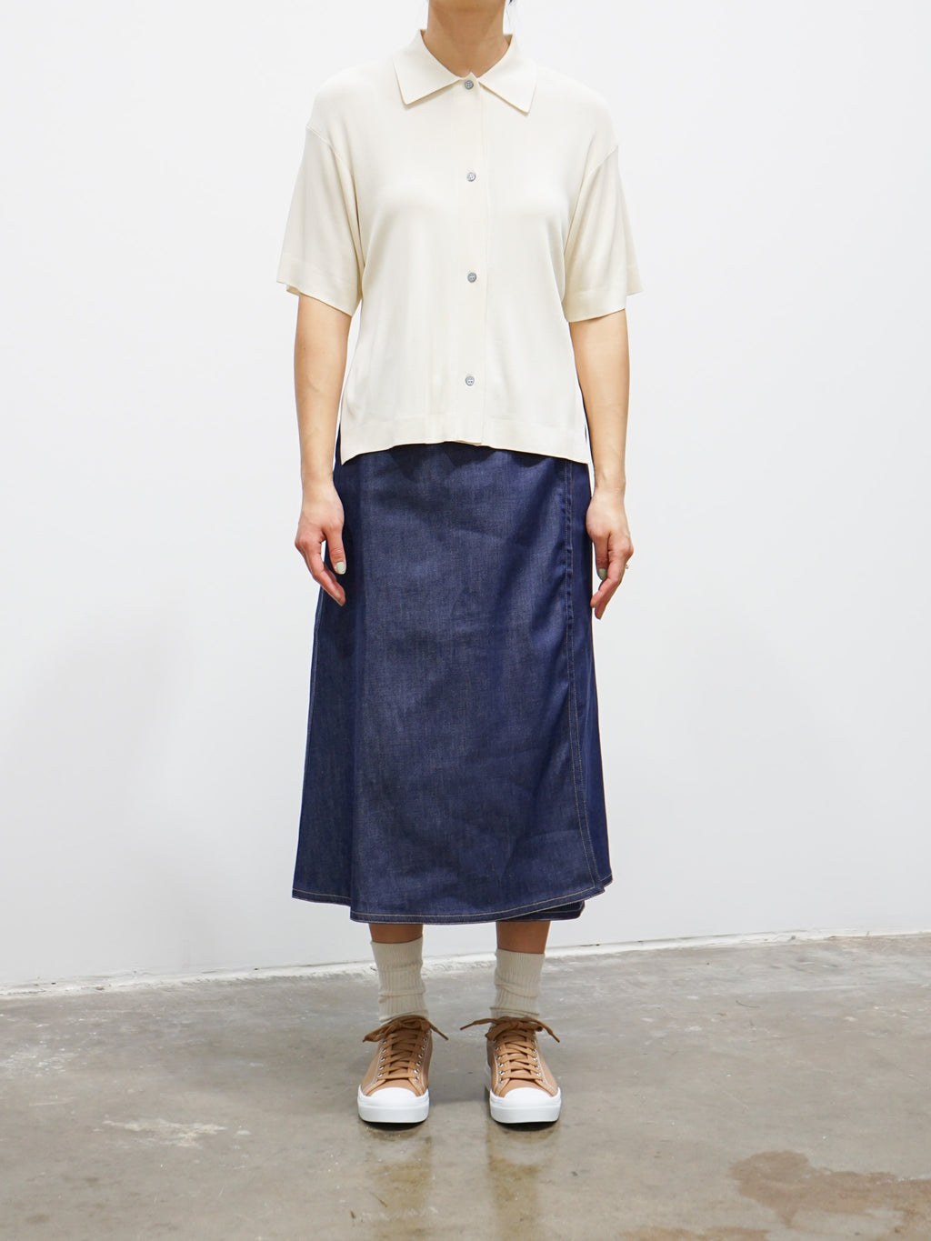 Namu Shop - Studio Nicholson Cedrus Jersey Short Sleeve Shirt - Parchment