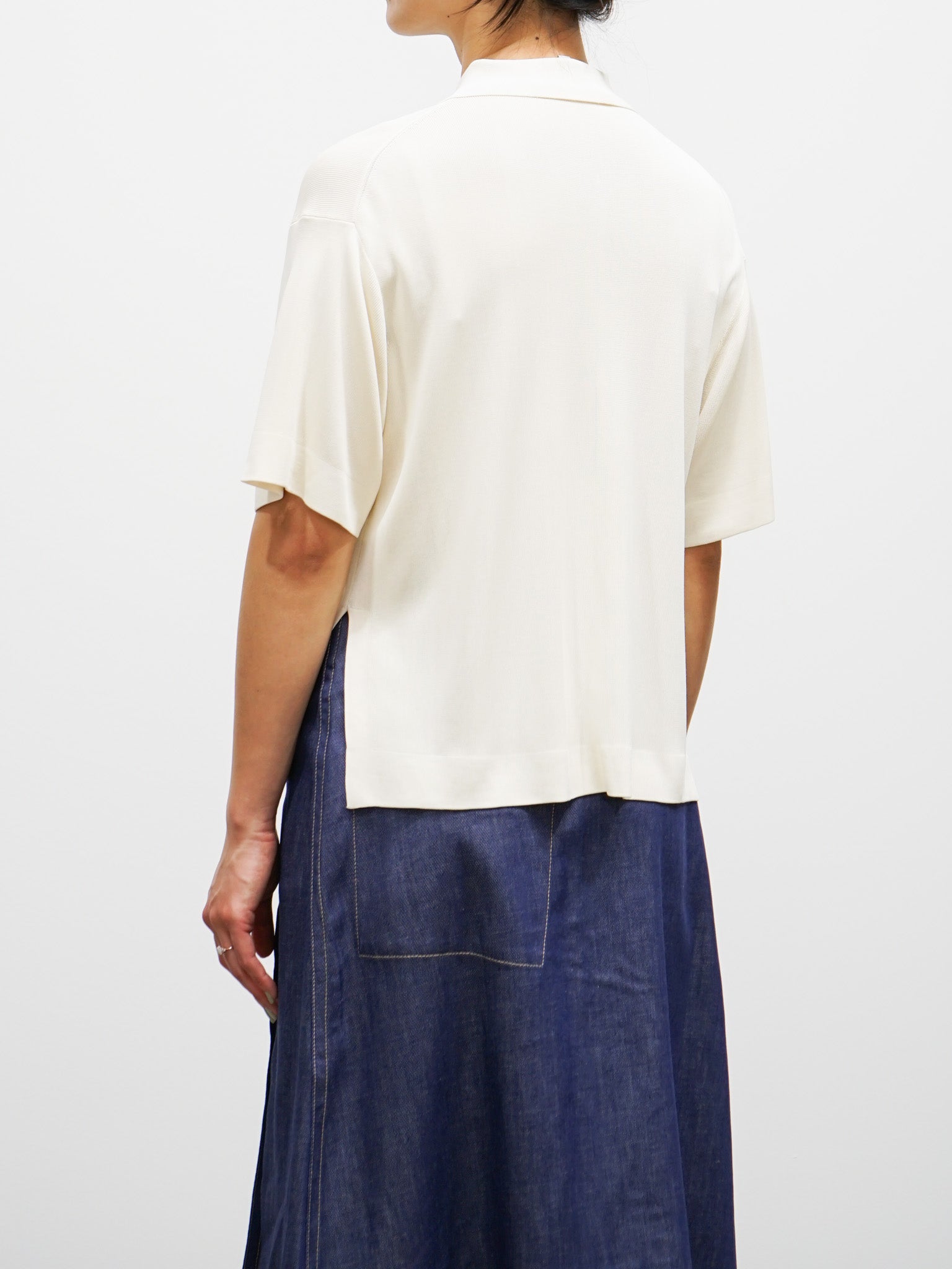 Namu Shop - Studio Nicholson Cedrus Jersey Short Sleeve Shirt - Parchment