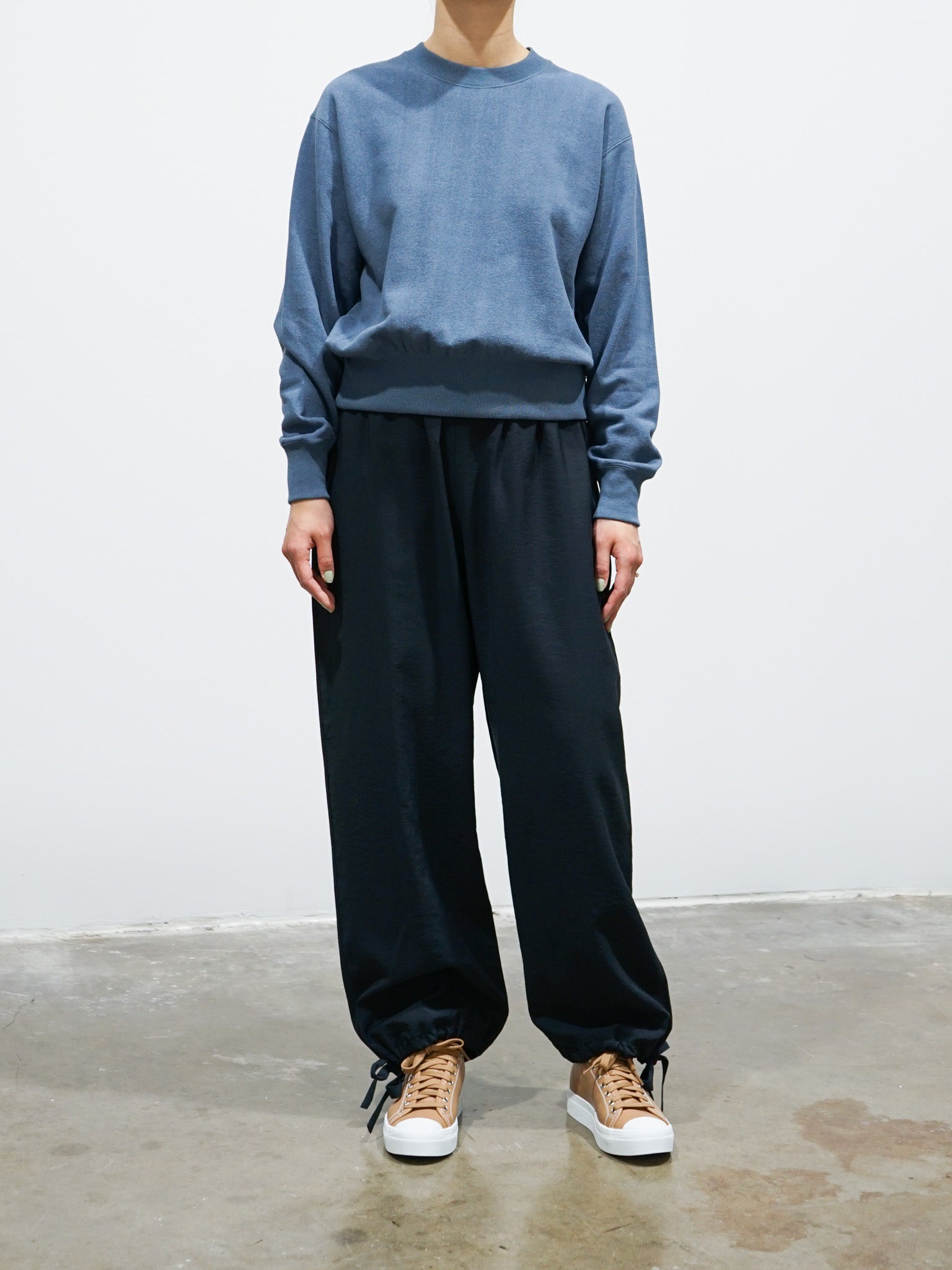 Namu Shop - Studio Nicholson Gia Wide Leg Drawcord Pants - Darkest Navy