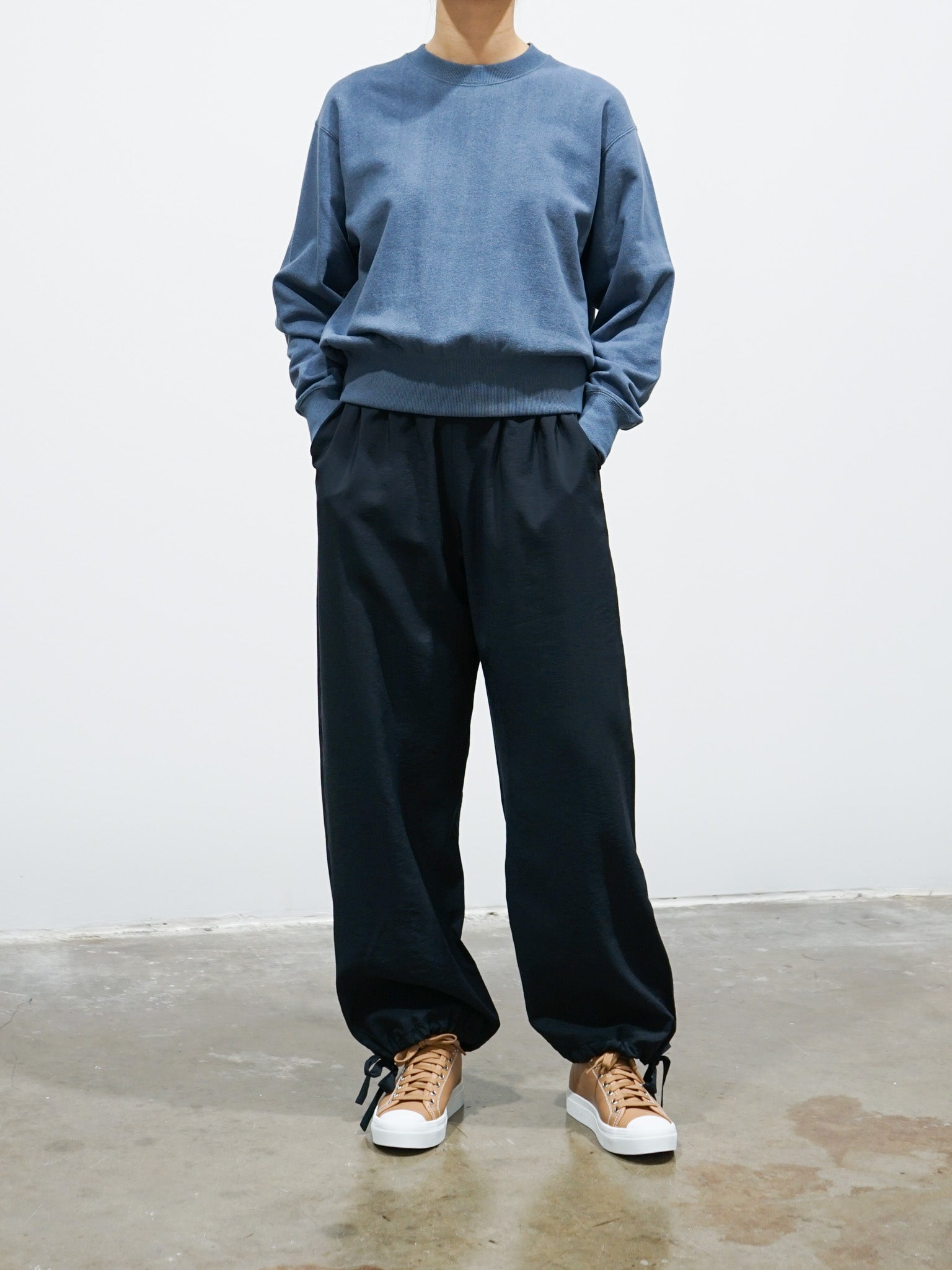 Namu Shop - Unfil Cotton & Paper Terry Sweatshirt - Graphite Blue