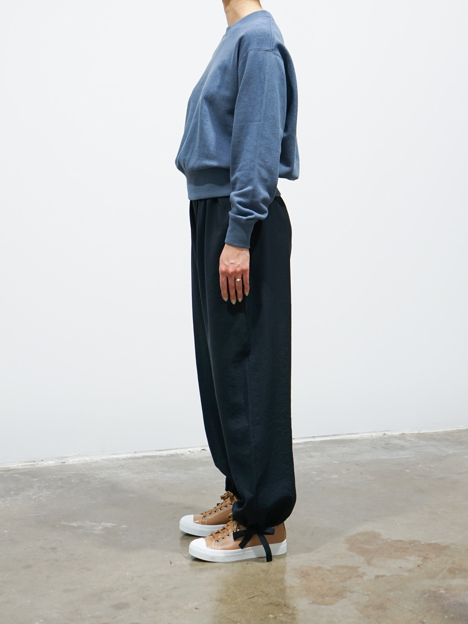 Namu Shop - Studio Nicholson Gia Wide Leg Drawcord Pants - Darkest Navy