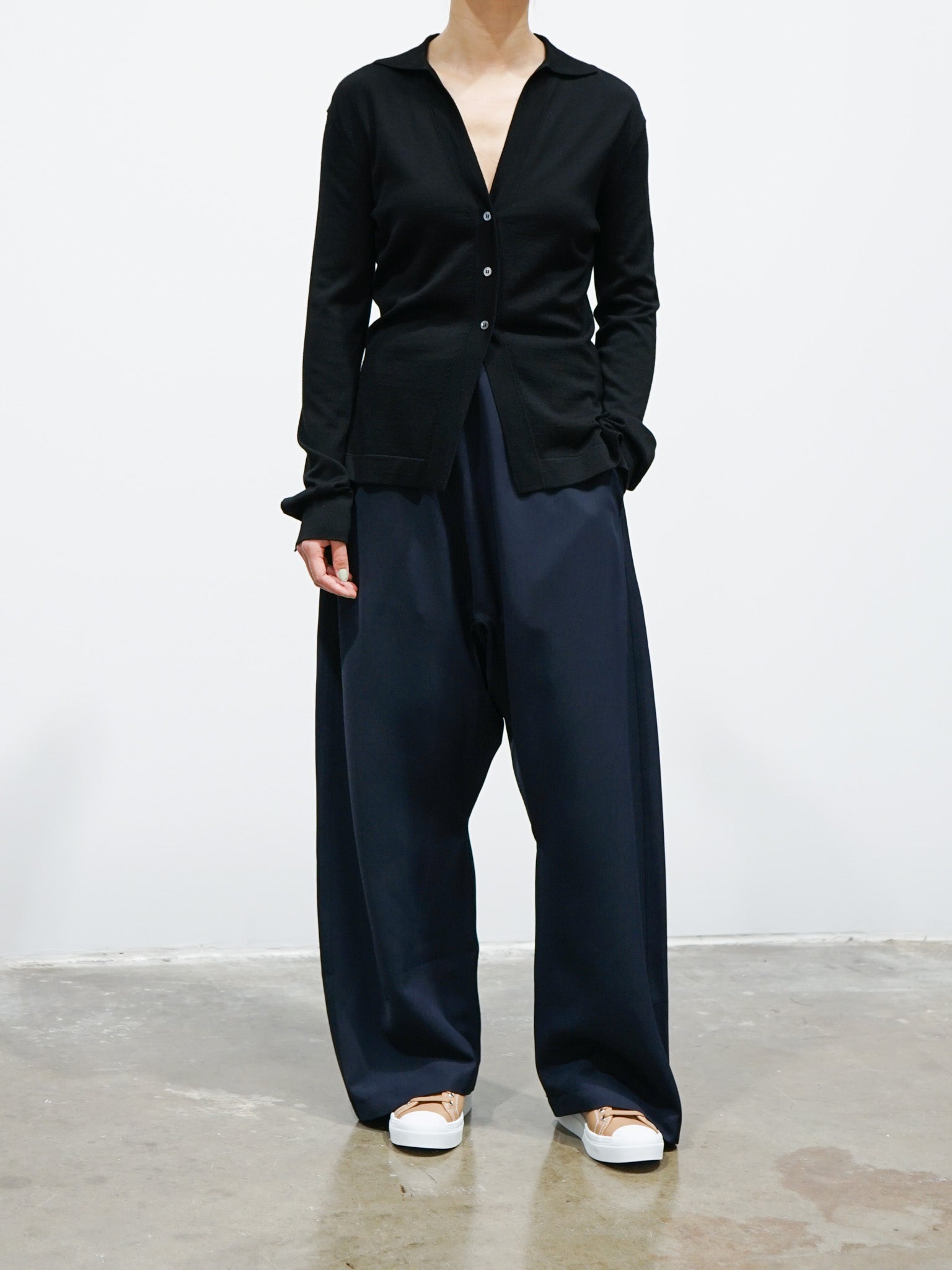 Namu Shop - Studio Nicholson Torr Superfine Button Through Shirt - Black