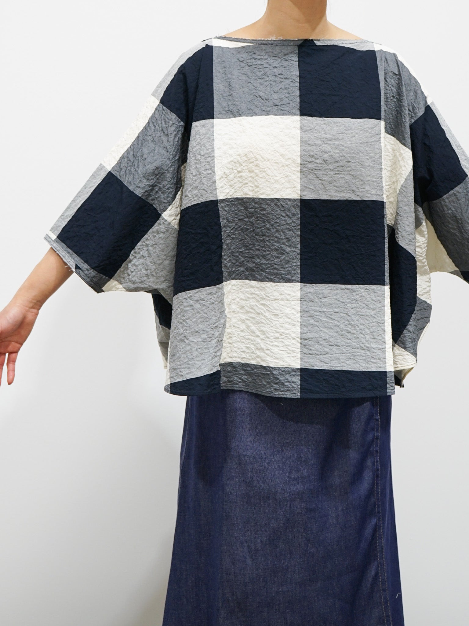 Namu Shop - Toogood The Seafarer Top - Giant Gingham Raw Flint