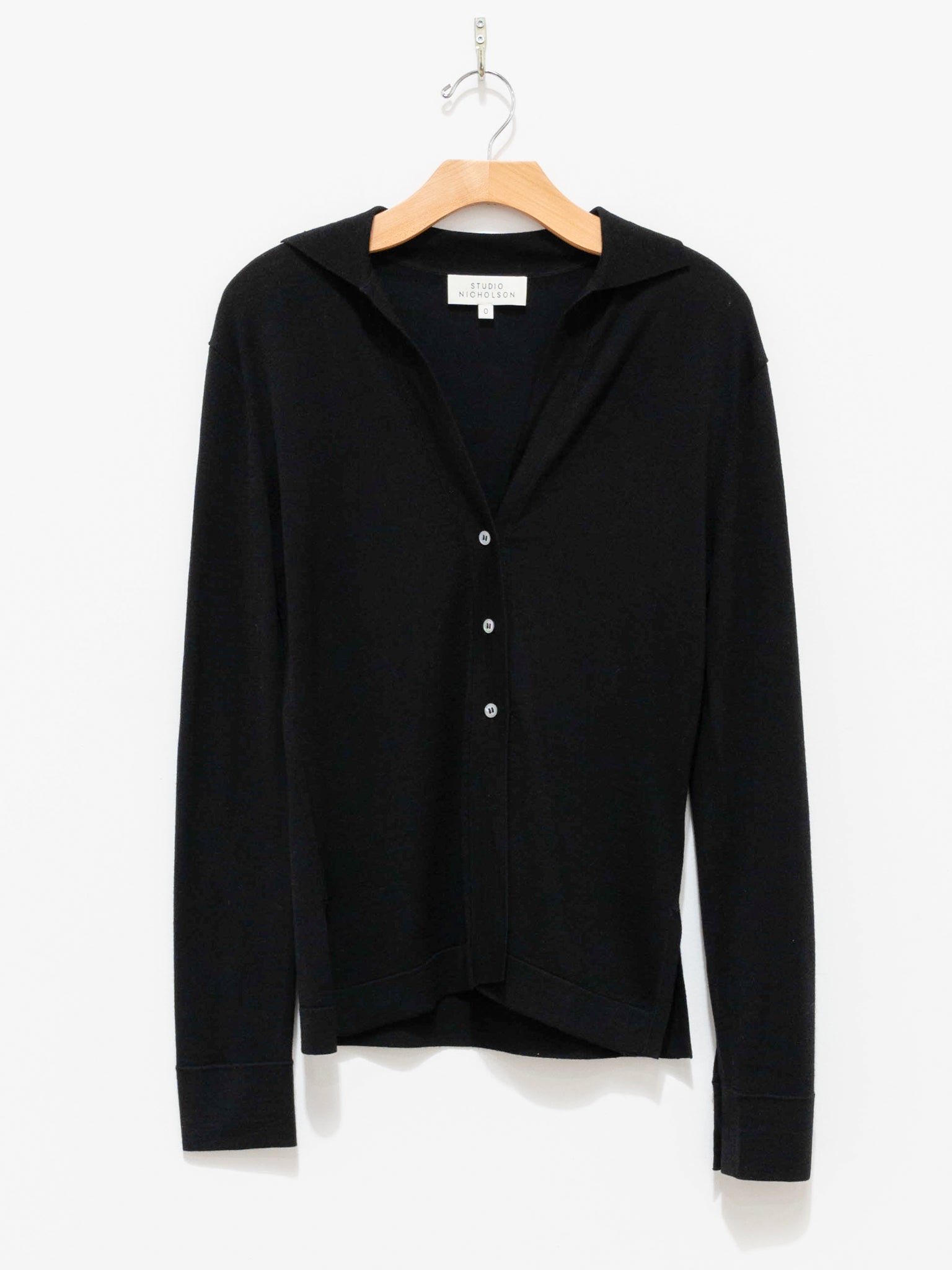 Namu Shop - Studio Nicholson Torr Superfine Button Through Shirt - Black