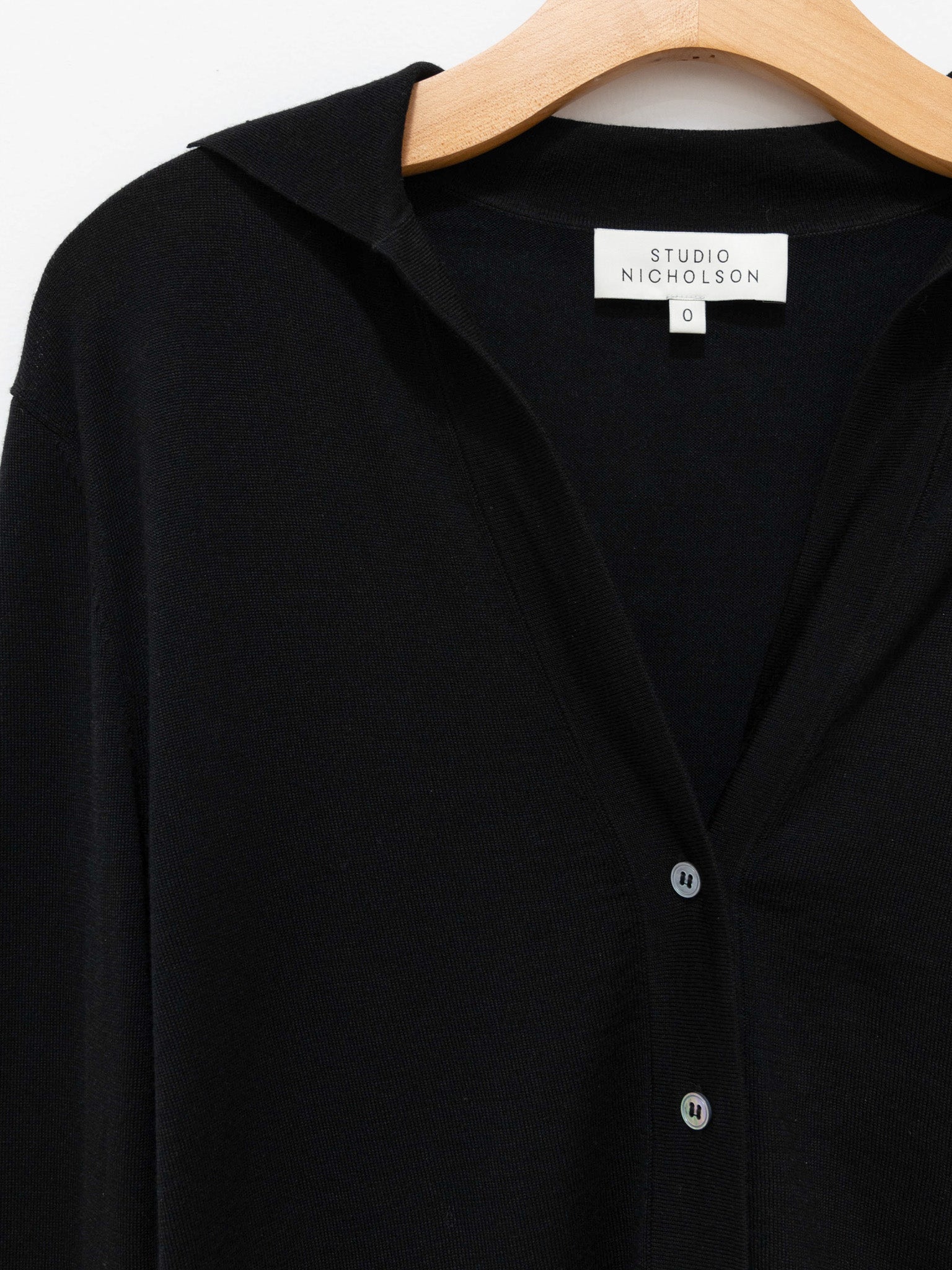 Namu Shop - Studio Nicholson Torr Superfine Button Through Shirt - Black