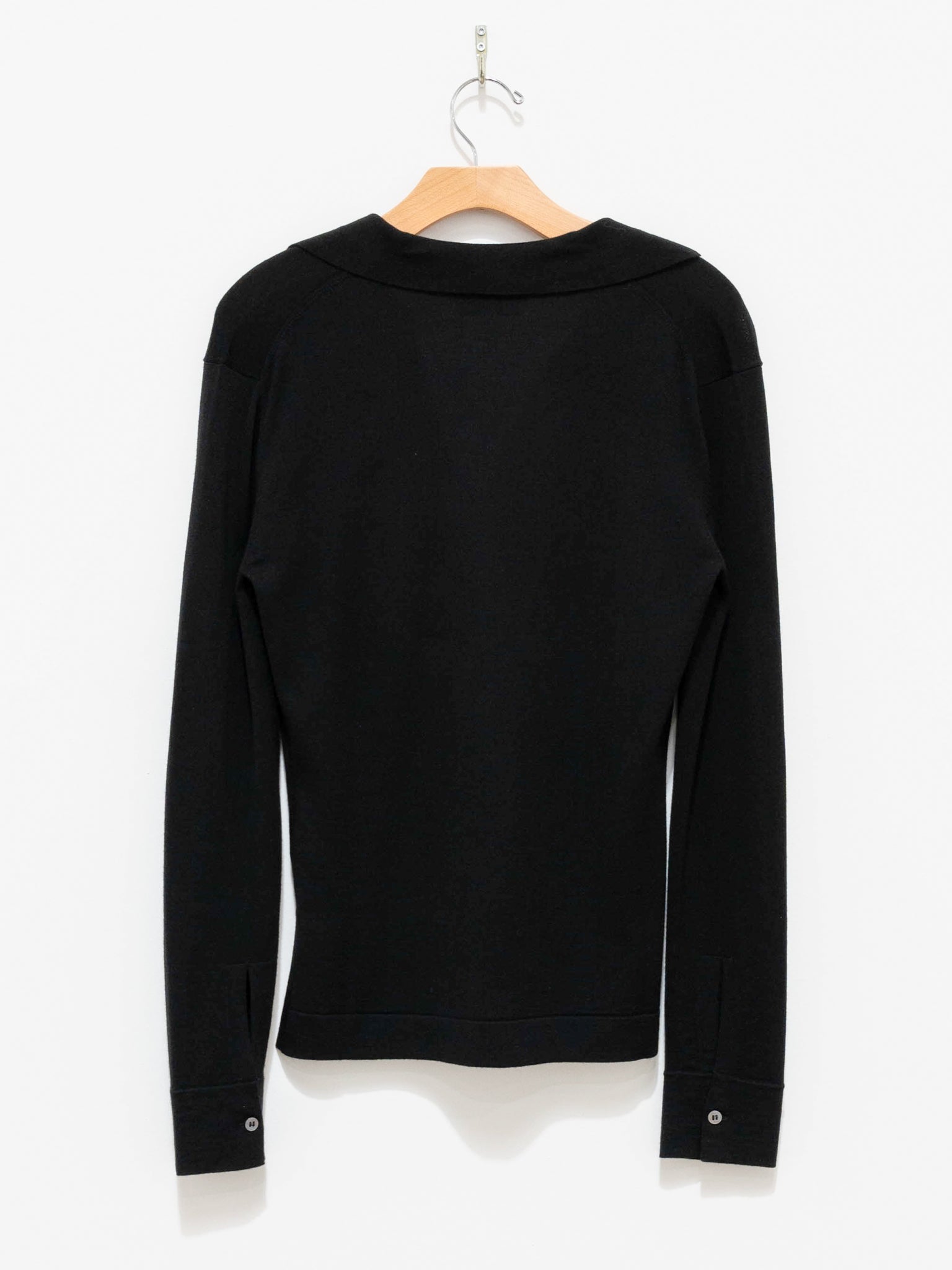 Namu Shop - Studio Nicholson Torr Superfine Button Through Shirt - Black