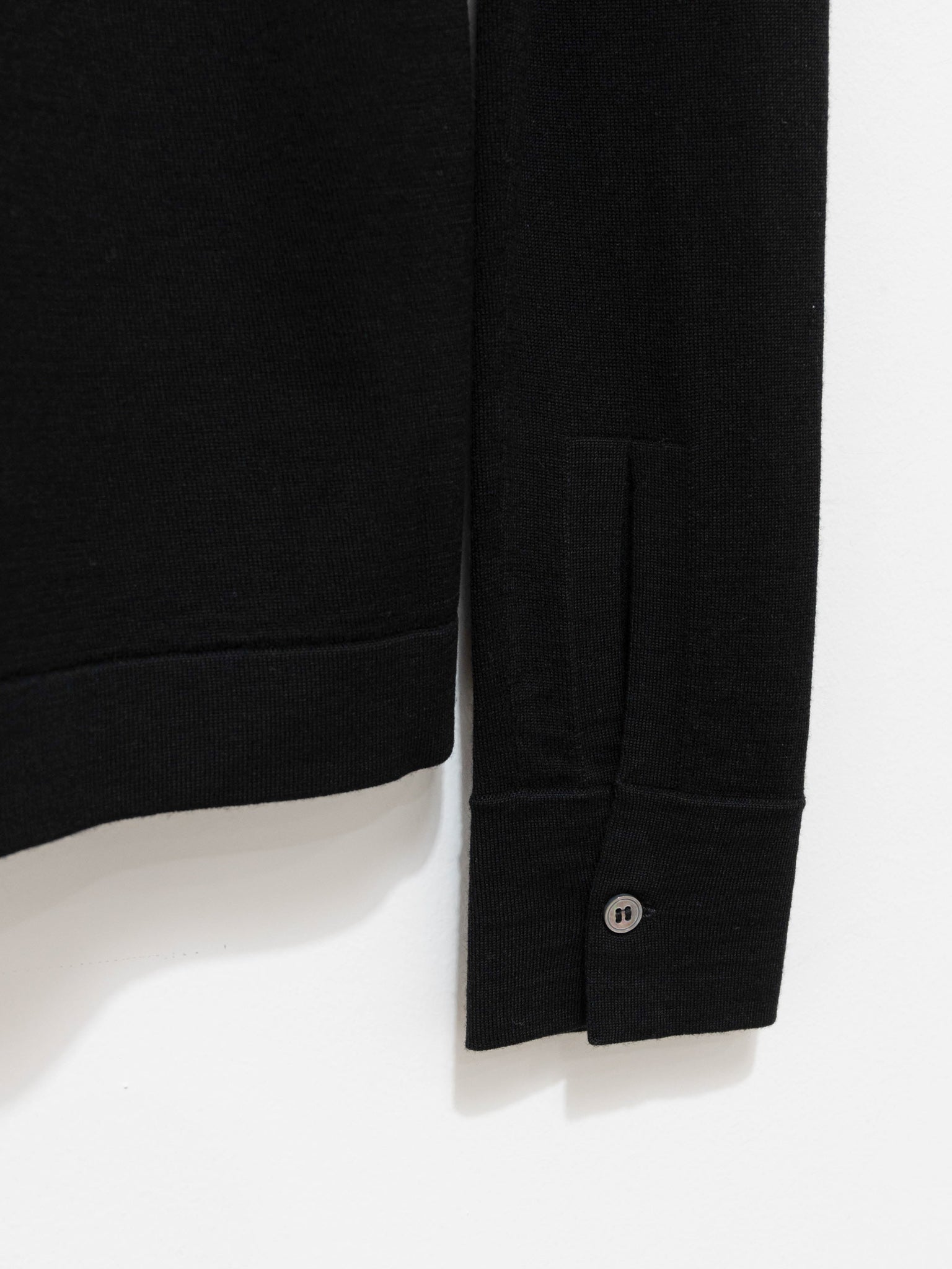 Namu Shop - Studio Nicholson Torr Superfine Button Through Shirt - Black
