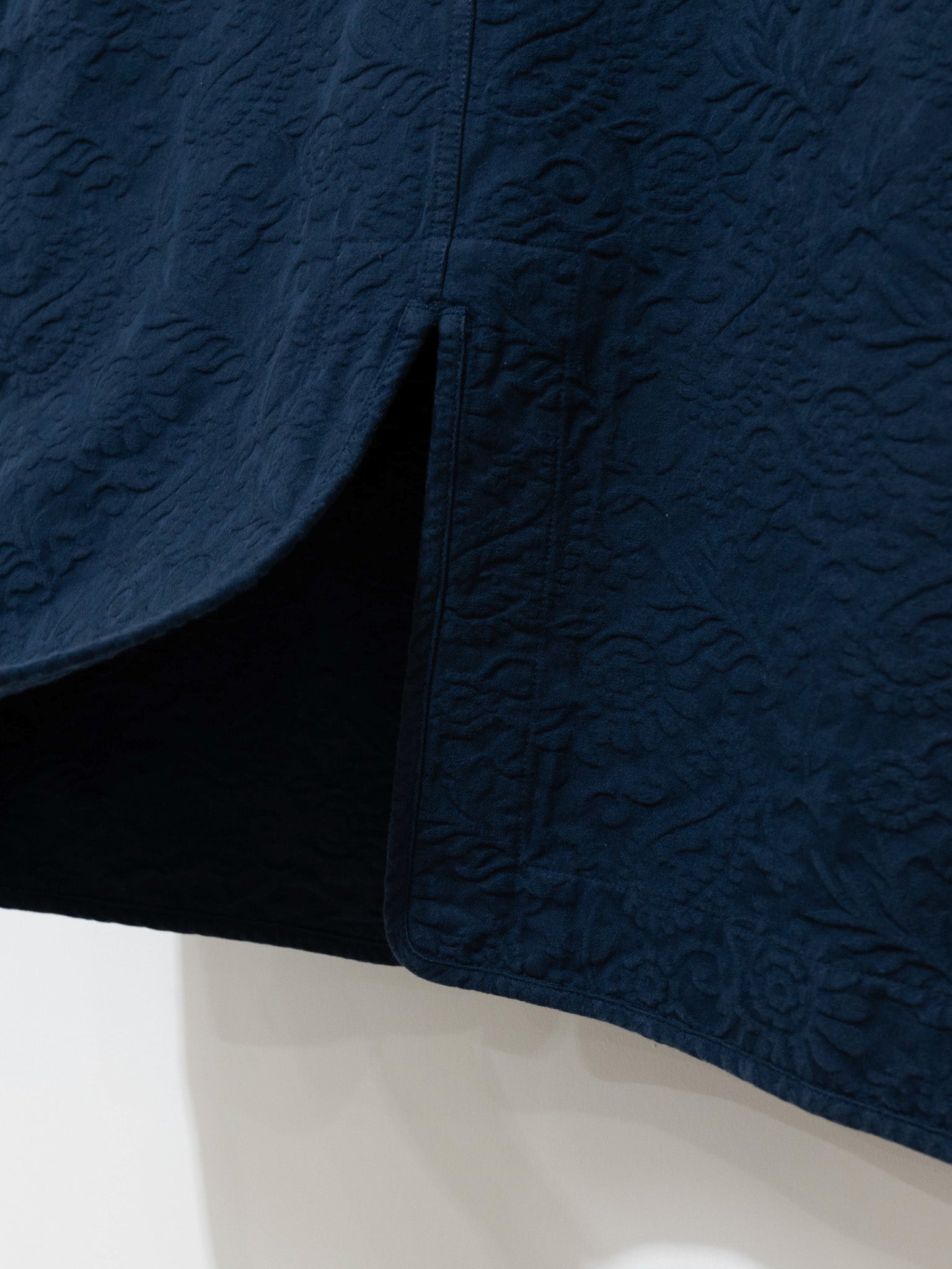 Namu Shop - ts(s) Garment Dye Paisley Collarless Easy Jacket - Navy