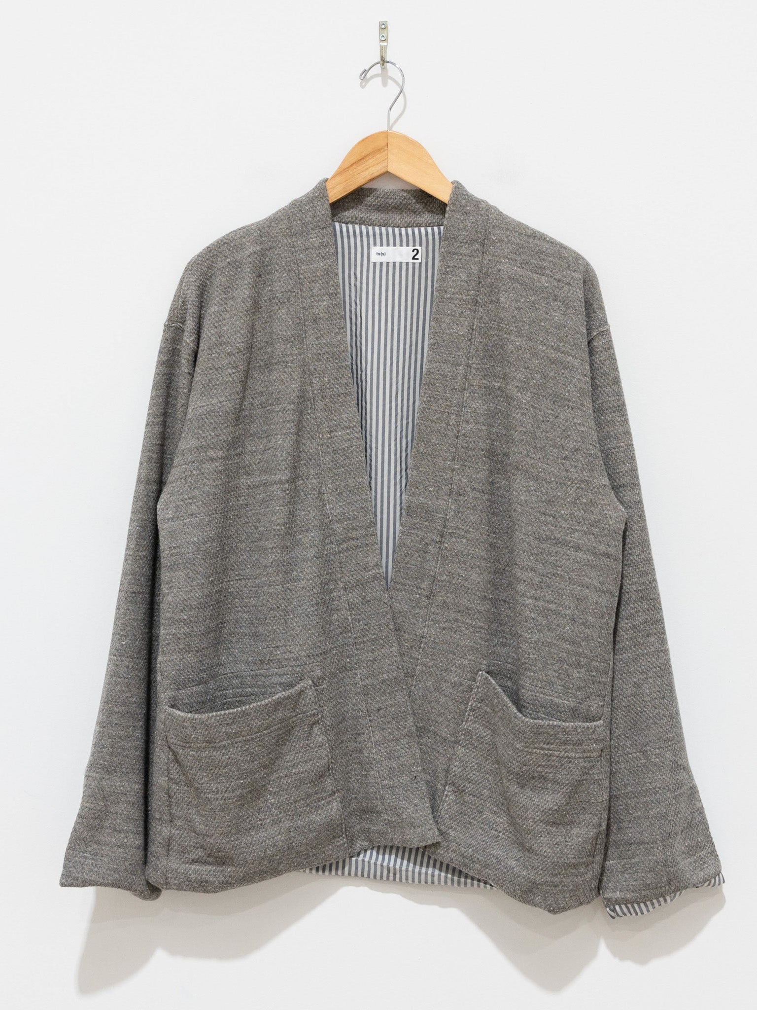 Namu Shop - ts(s) Honeycomb Jersey Lined Easy Cardigan - Gray