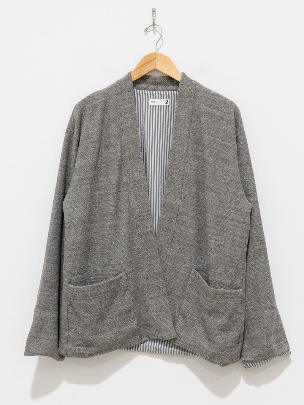 Namu Shop - ts(s) Honeycomb Jersey Lined Easy Cardigan - Gray
