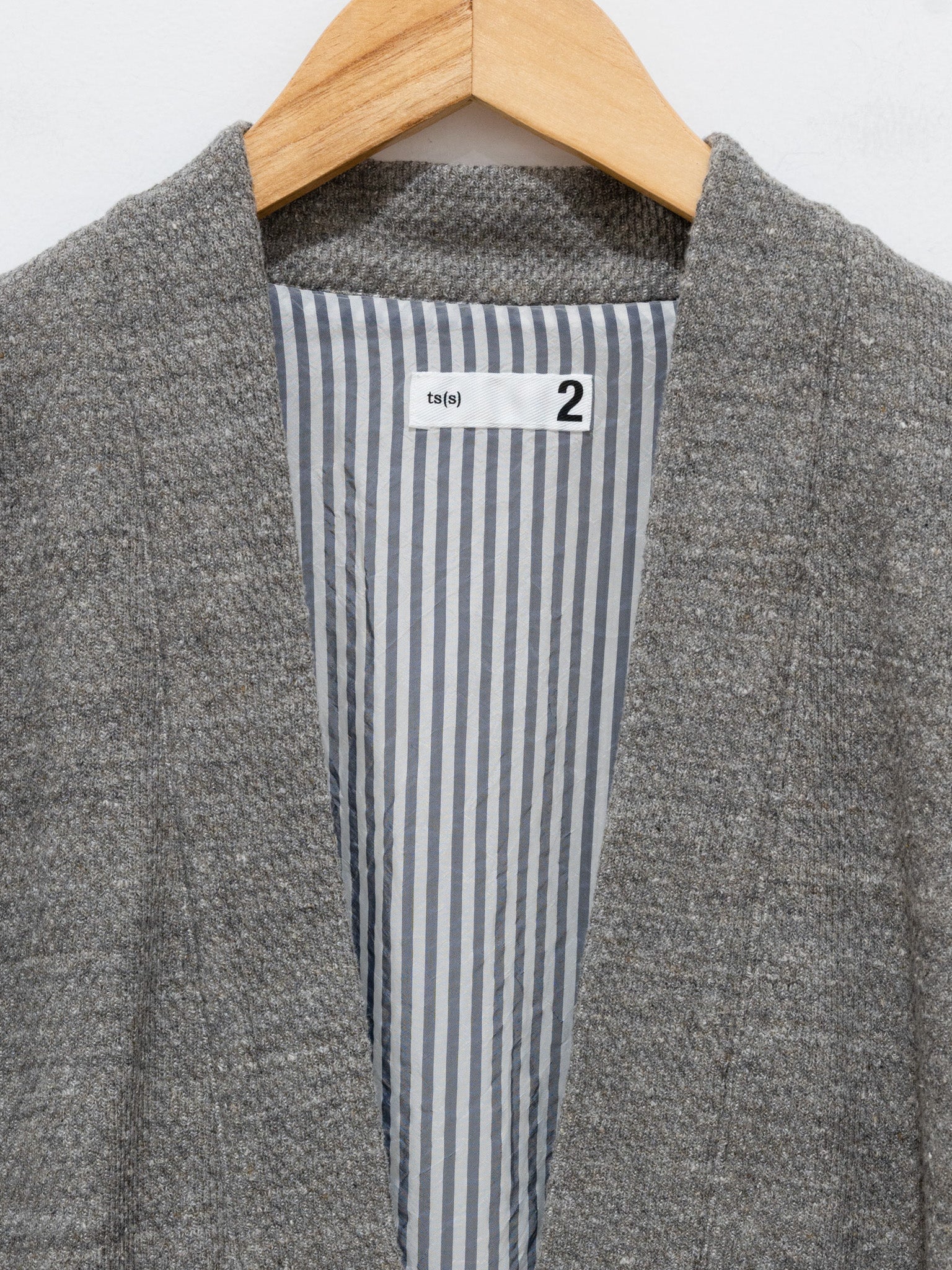 Namu Shop - ts(s) Honeycomb Jersey Lined Easy Cardigan - Gray