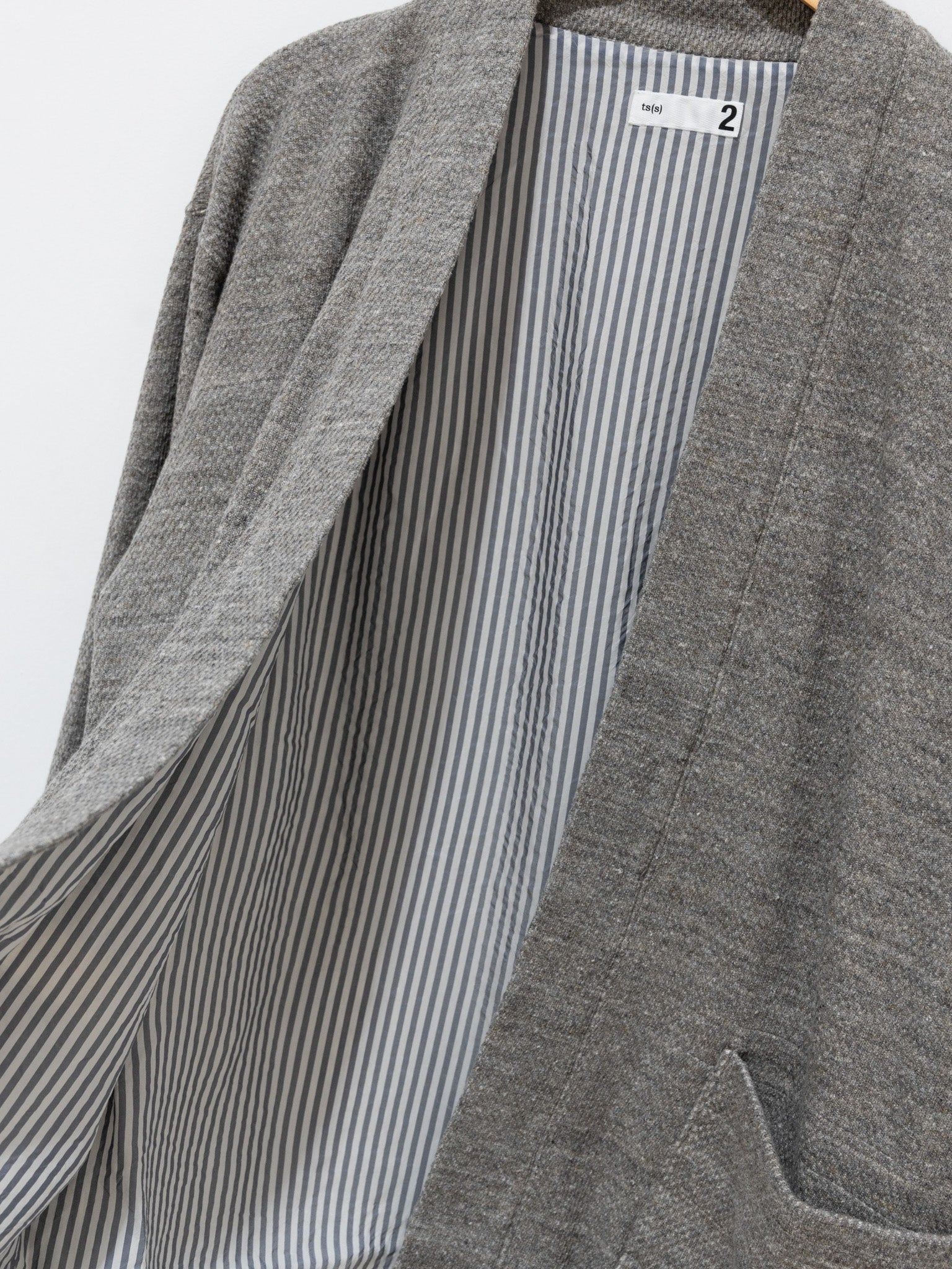 Namu Shop - ts(s) Honeycomb Jersey Lined Easy Cardigan - Gray