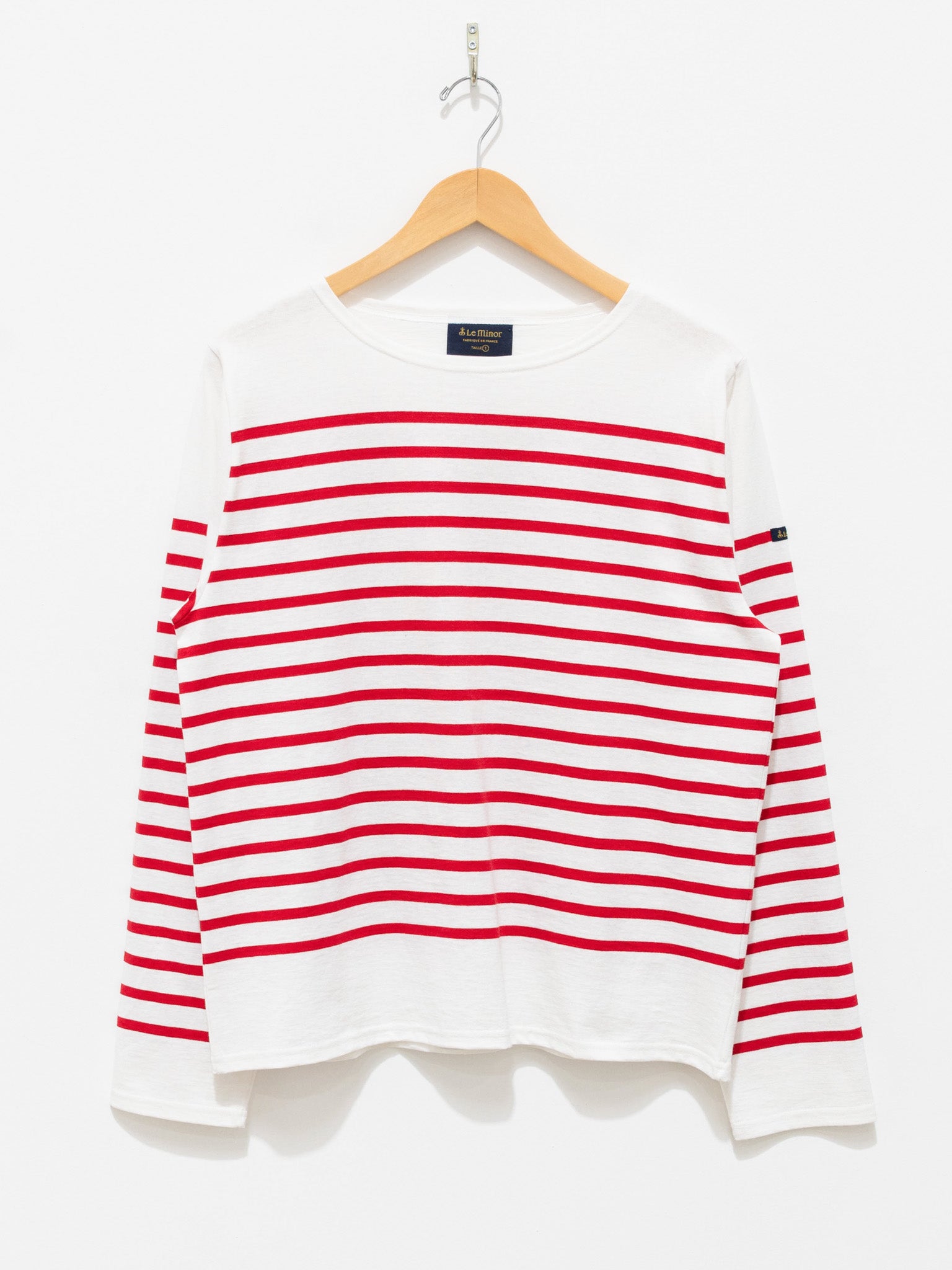 Namu Shop - Veritecoeur Le Minor Border Longsleeve Tee - Red x White