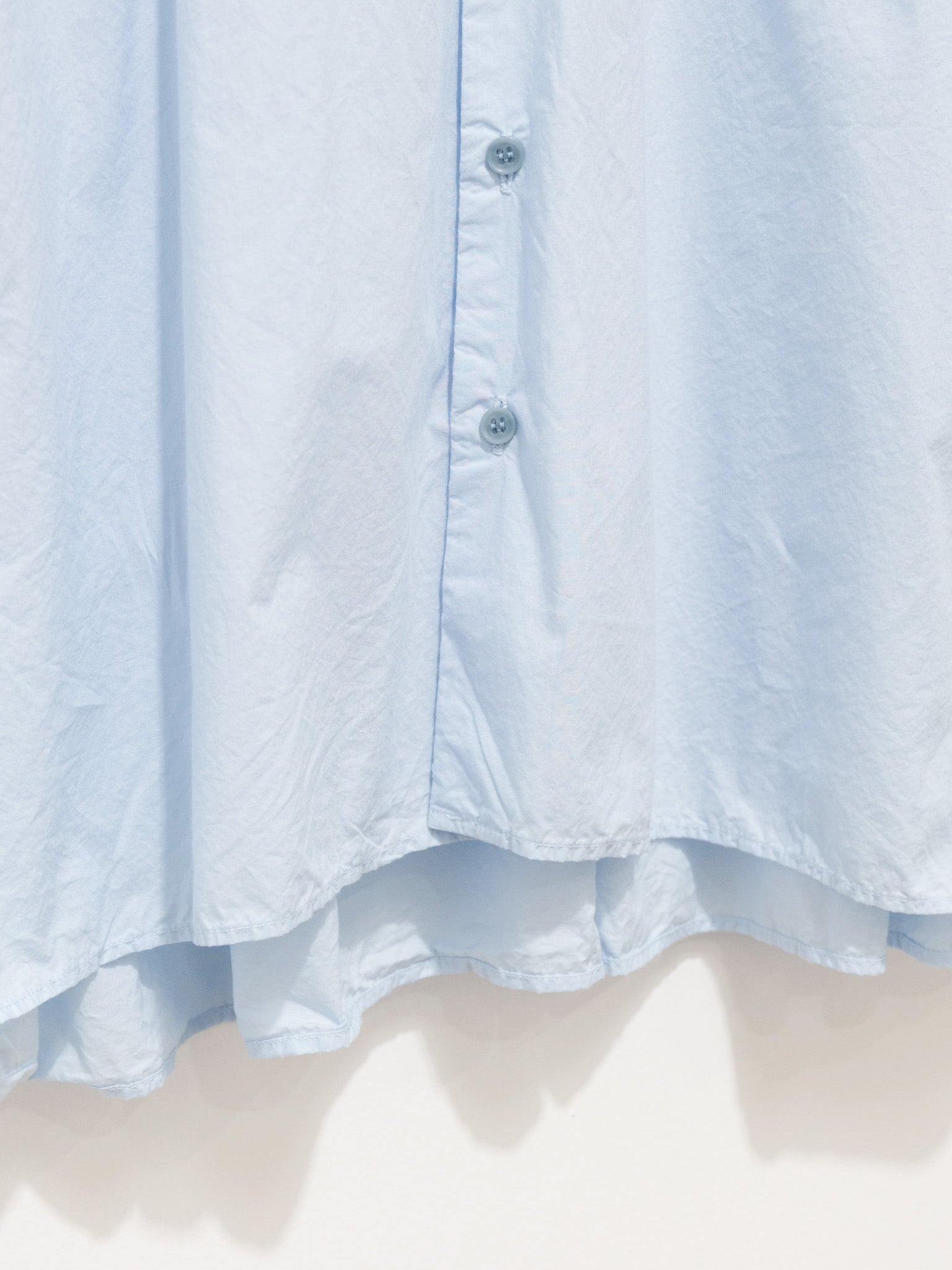 Namu Shop - Veritecoeur Band Collar Gather Back Shirt - Blue
