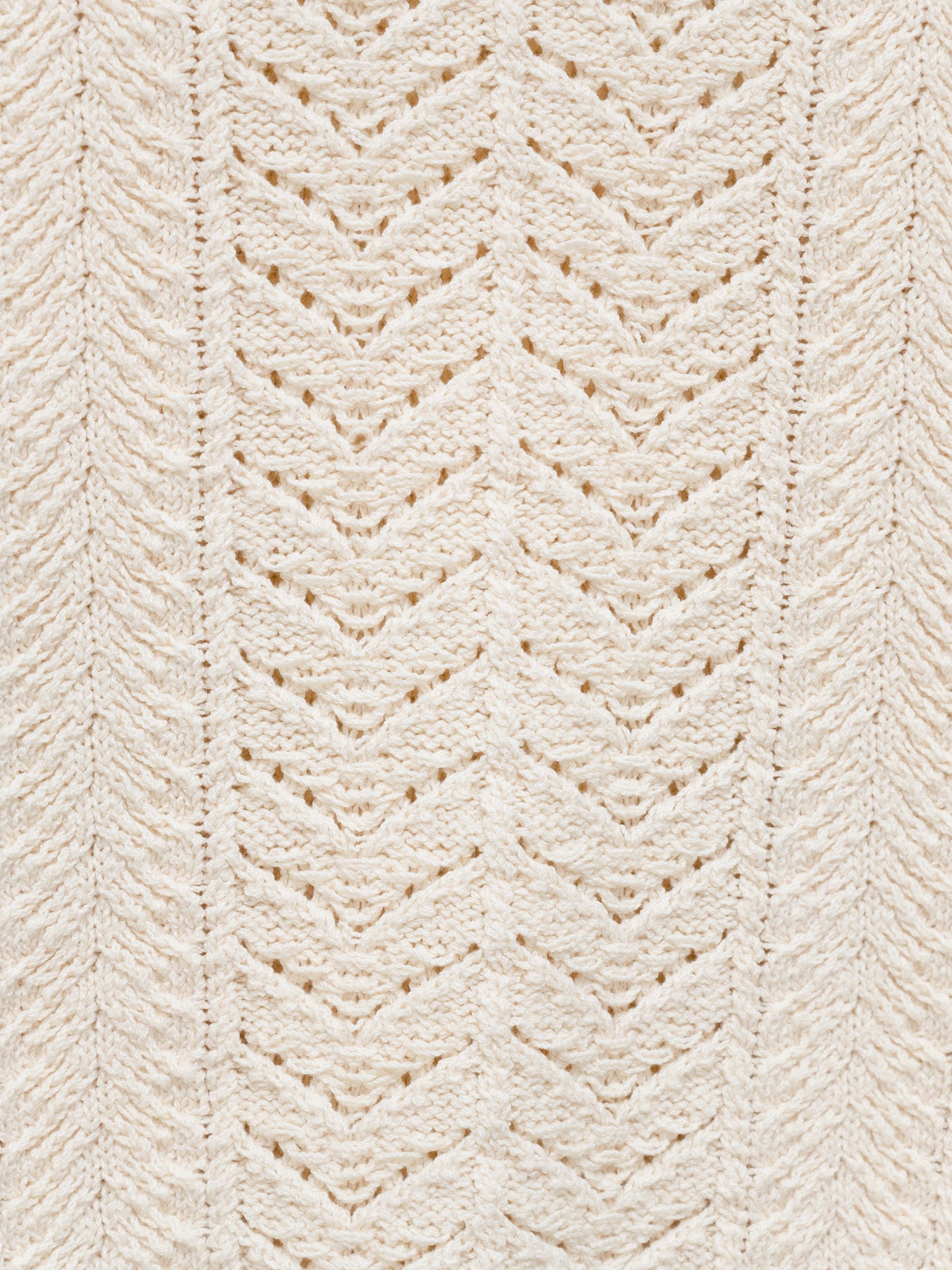 Namu Shop - Unfil Open Work Cable Knit Sweater - Milk