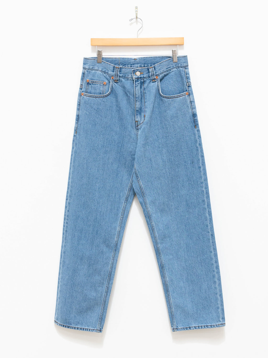 Namu Shop - Document One Wash Denim 5 Pocket Pants - Light Indigo