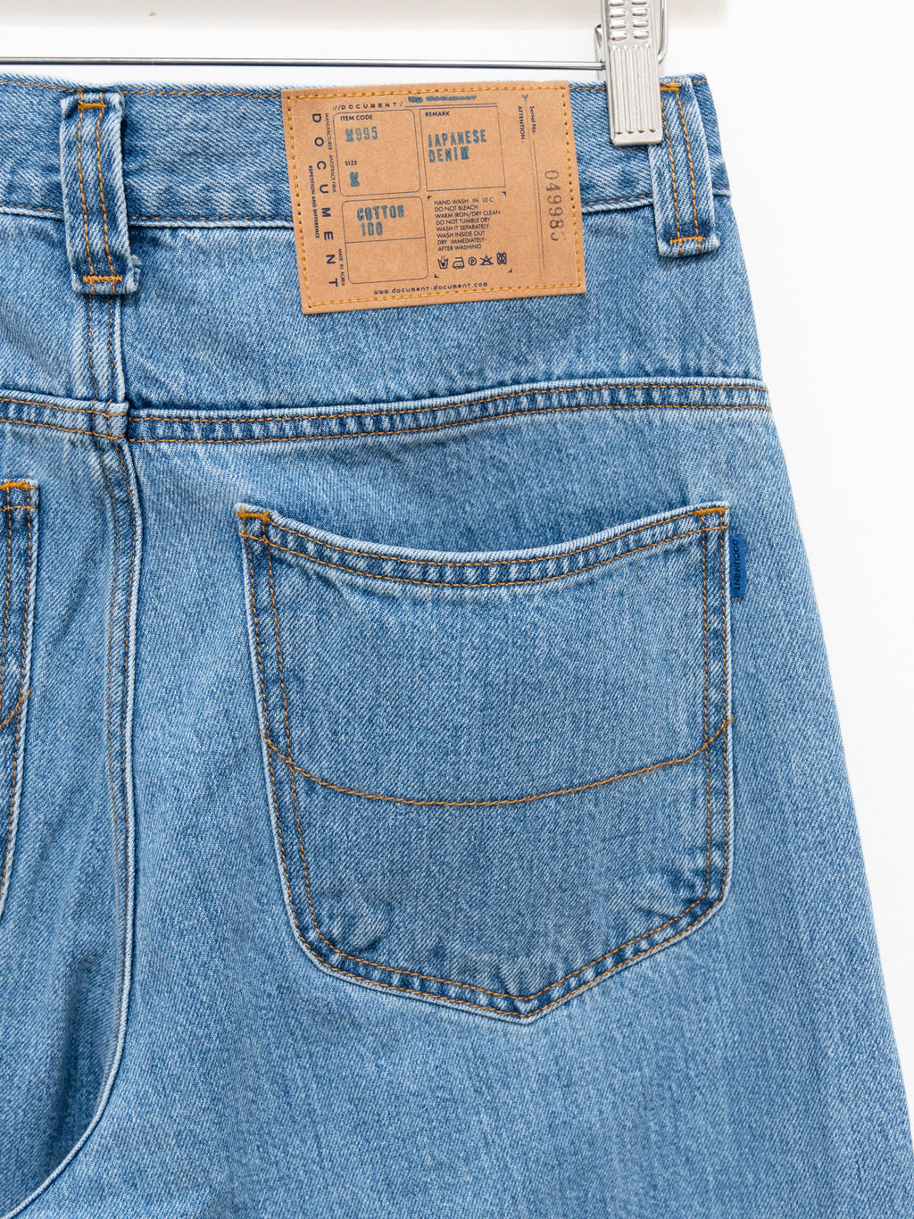 Namu Shop - Document One Wash Denim 5 Pocket Pants - Light Indigo
