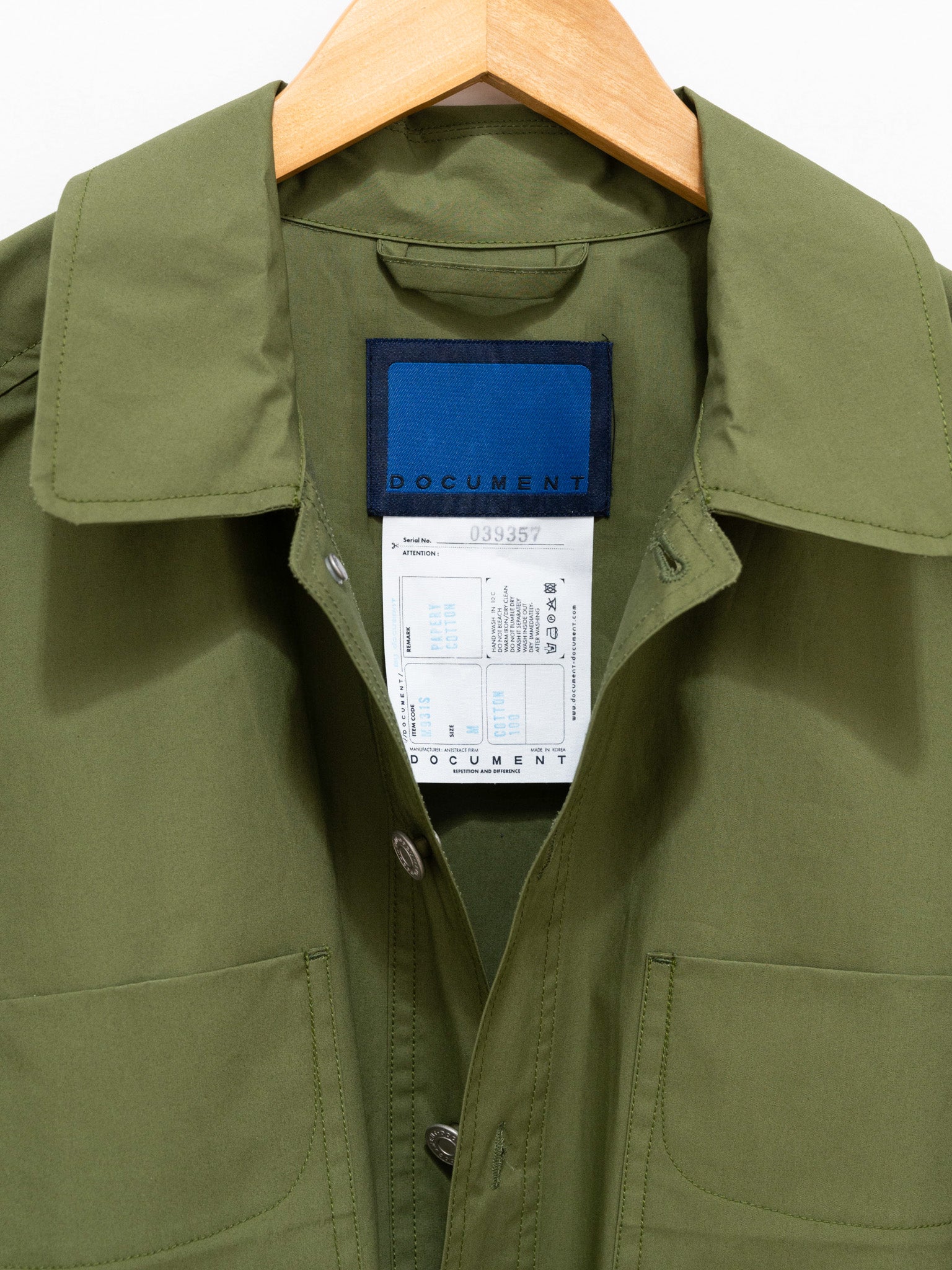 Namu Shop - Document Paper Shirting Jacket - Khaki
