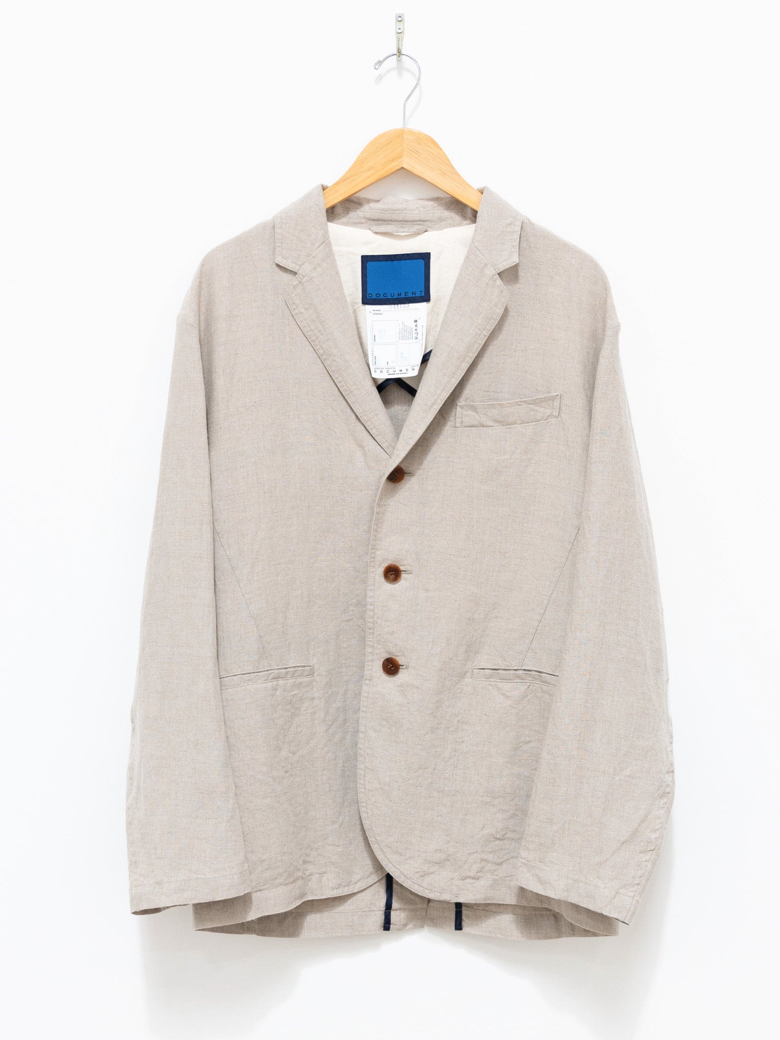 Namu Shop - Document Irish Linen Relaxed Jacket - Beige