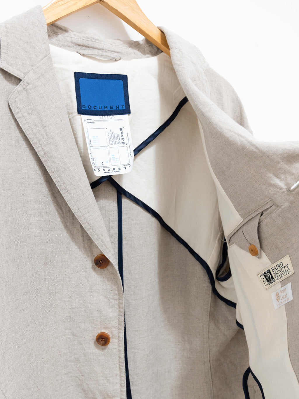 Namu Shop - Document Irish Linen Relaxed Jacket - Beige